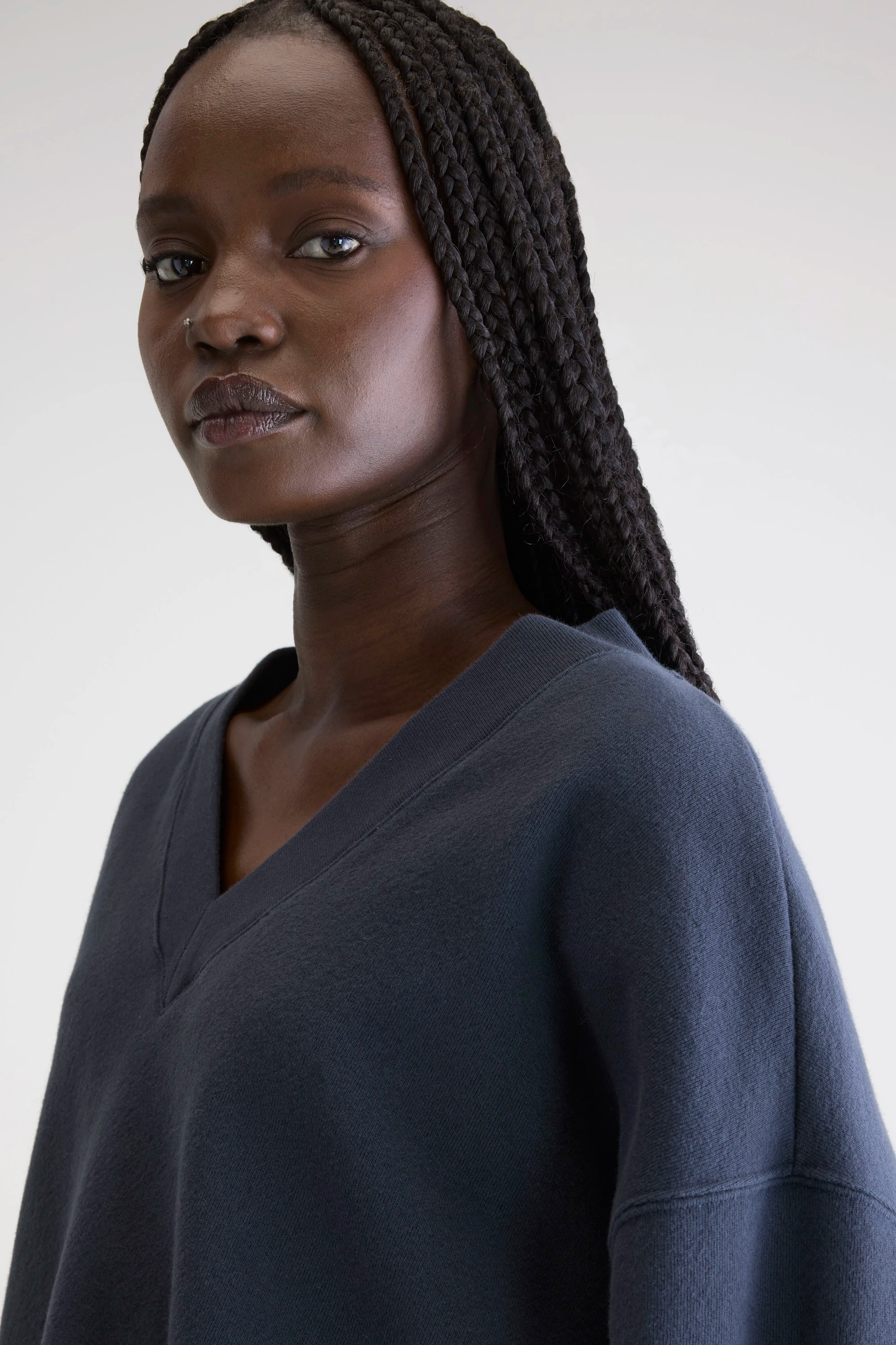 Varola Sweatshirt Met V-hals - Navy Voor Dames | Bellerose