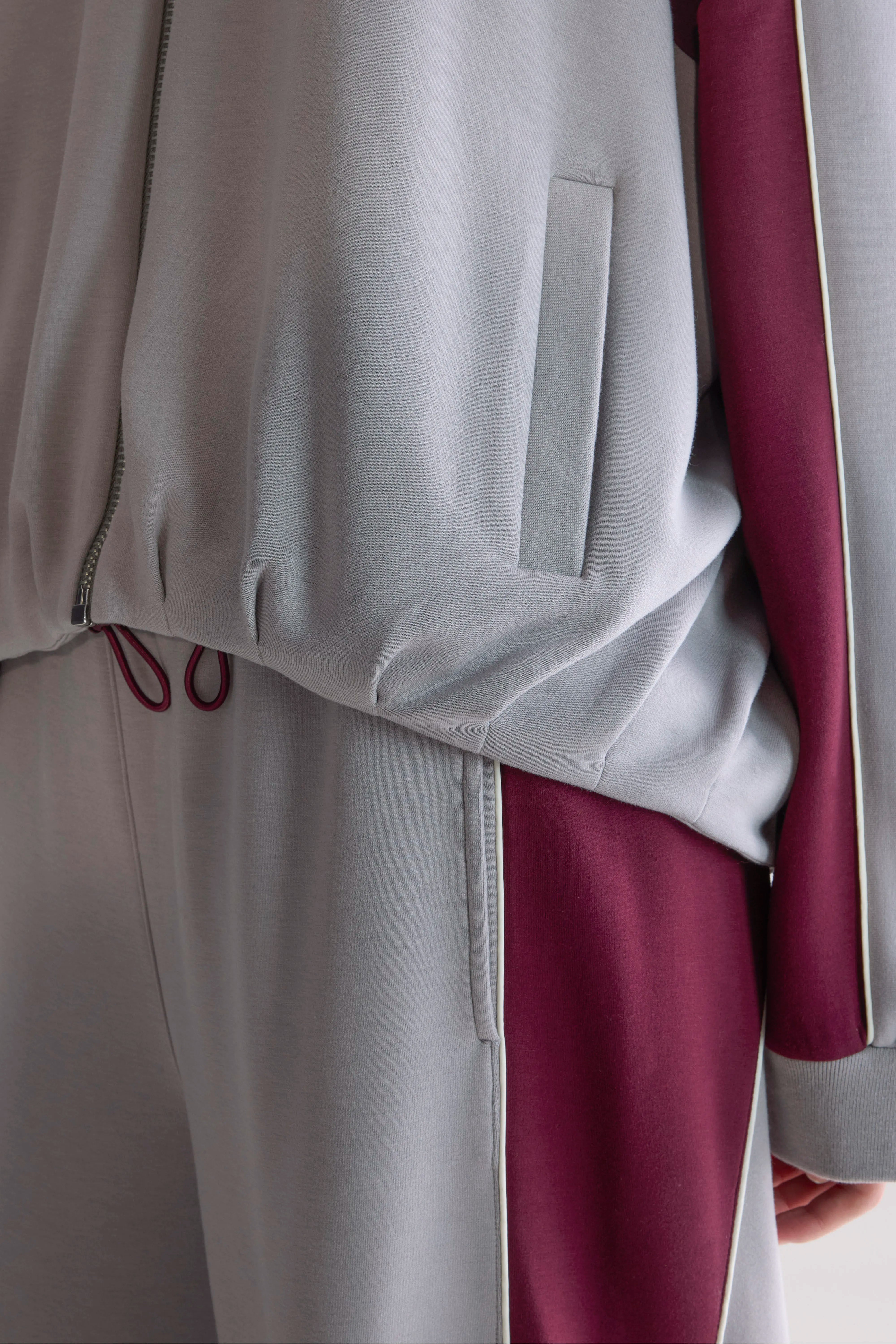 Tallic Zip-up Sweatshirt - Fog / Wine For Women | Bellerose