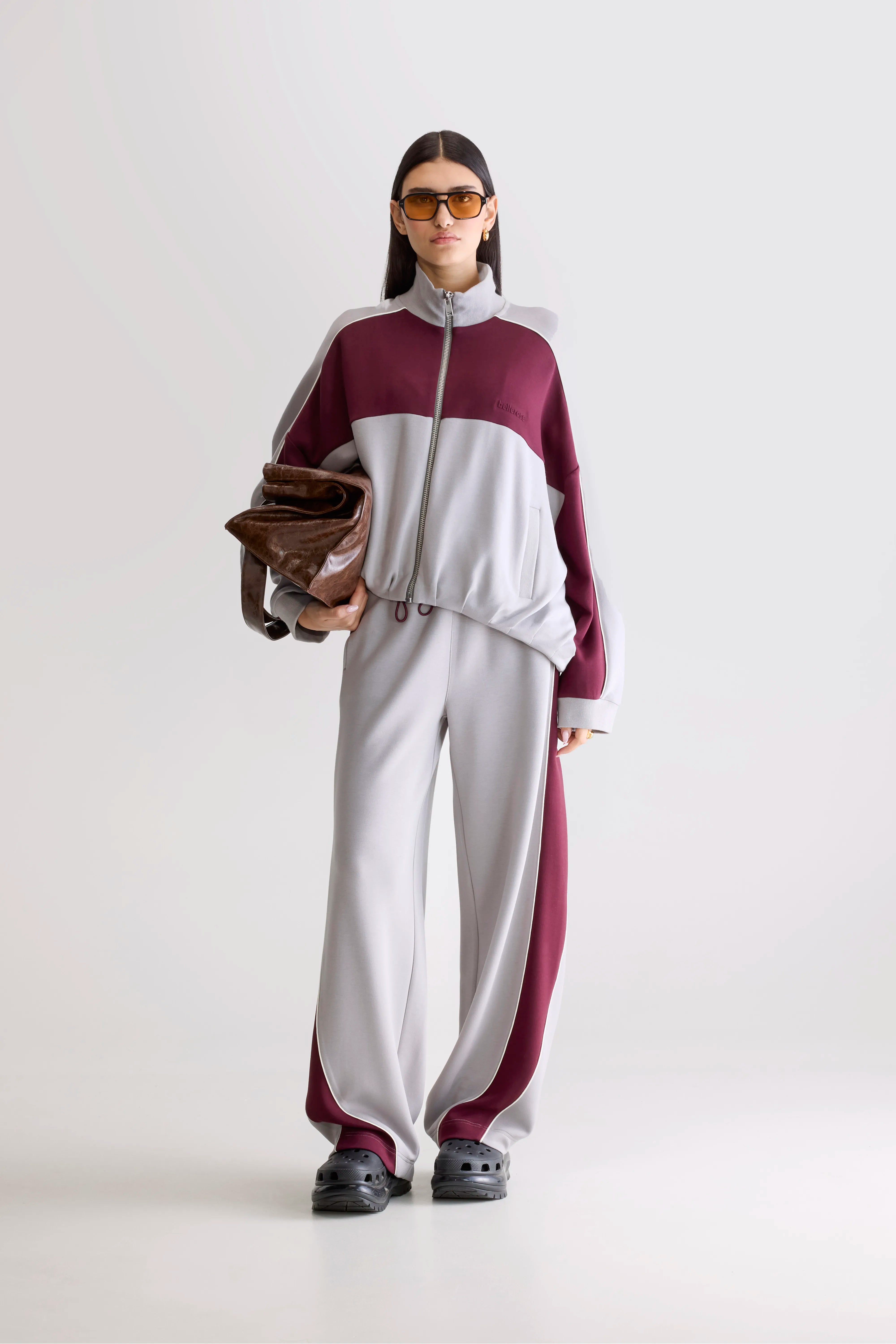 Tallic Zip-up Sweatshirt - Fog / Wine For Women | Bellerose