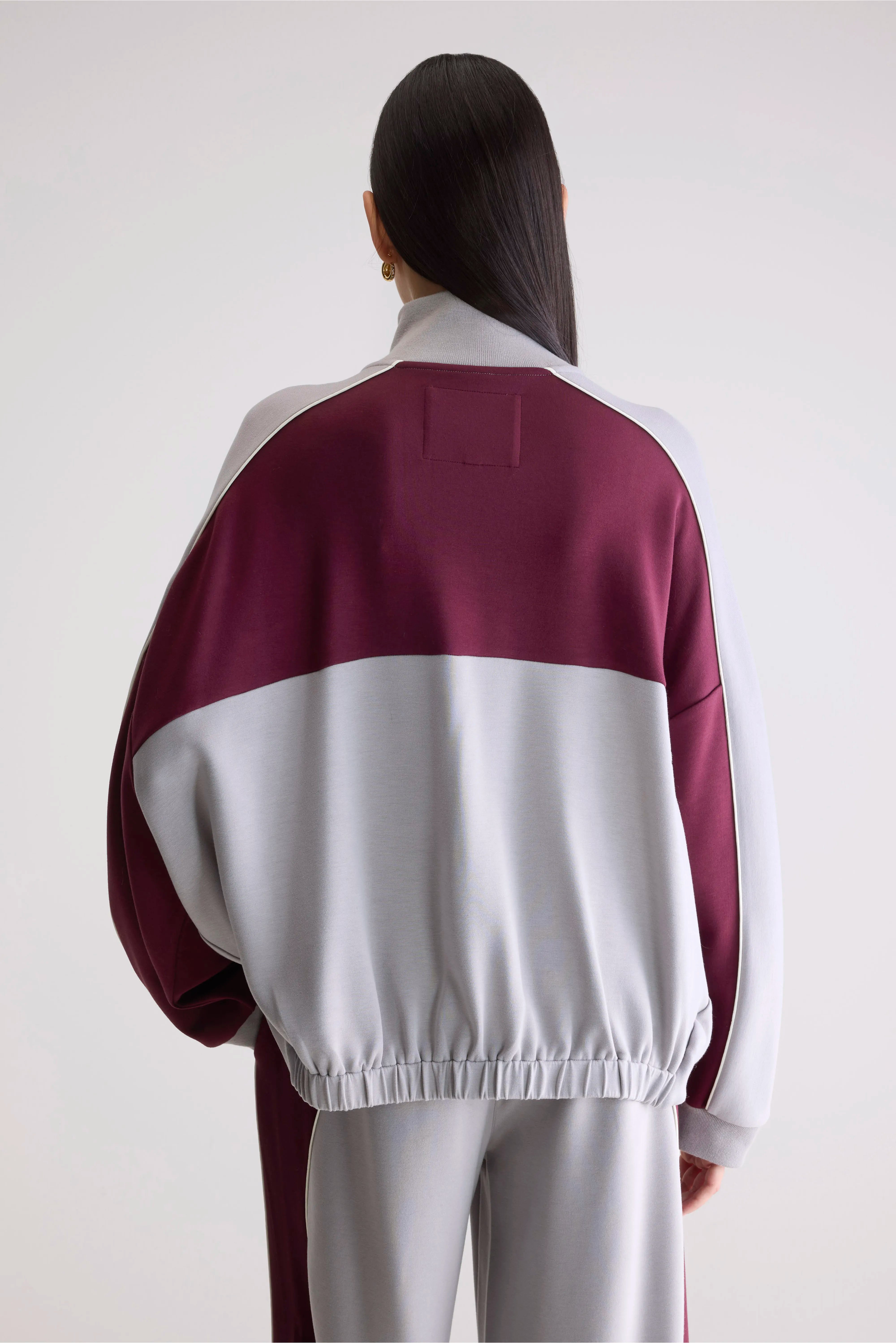 Tallic Zip-up Sweatshirt - Fog / Wine For Women | Bellerose
