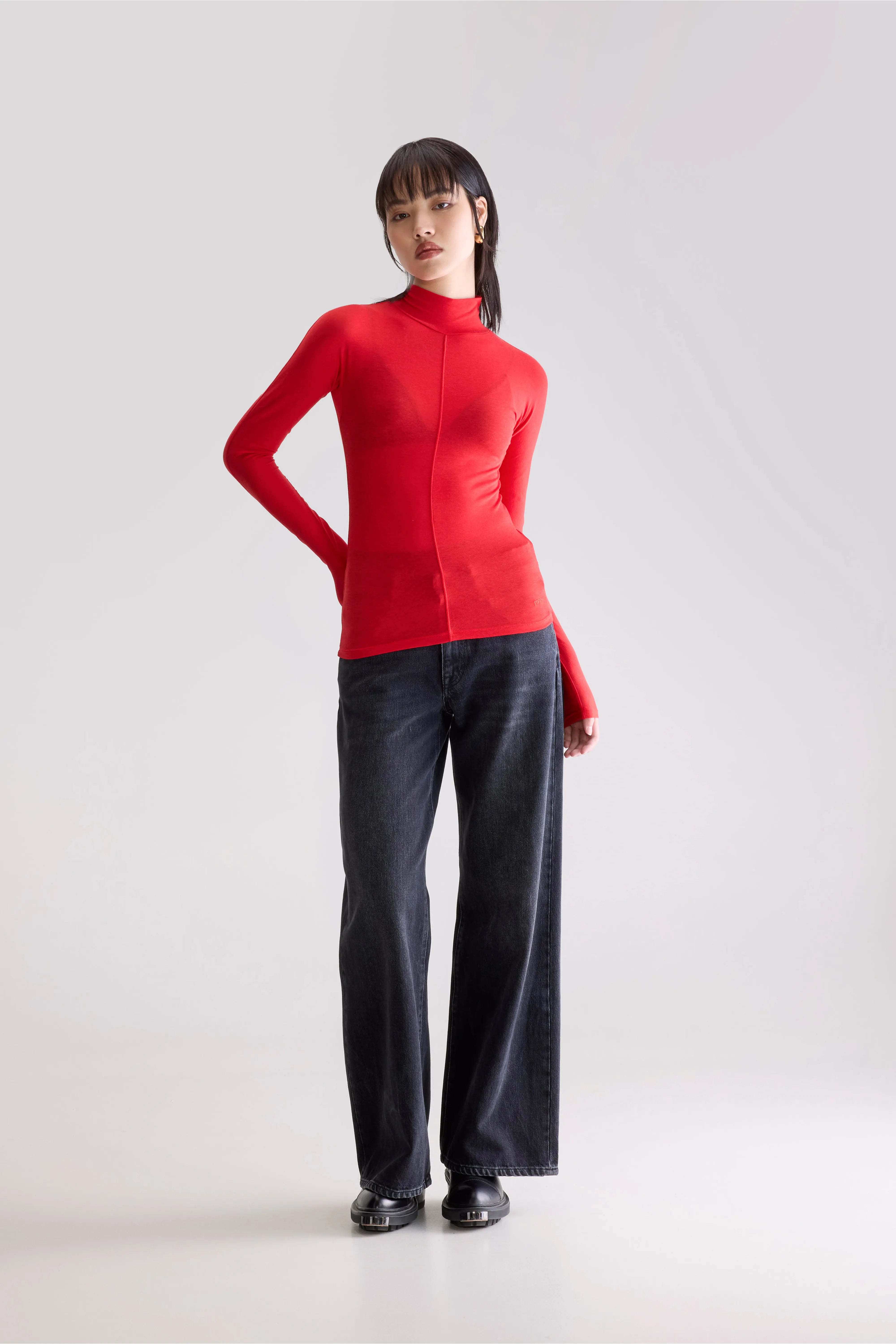 Flawy Turtle Neck T-shirt - Sanguine For Women | Bellerose
