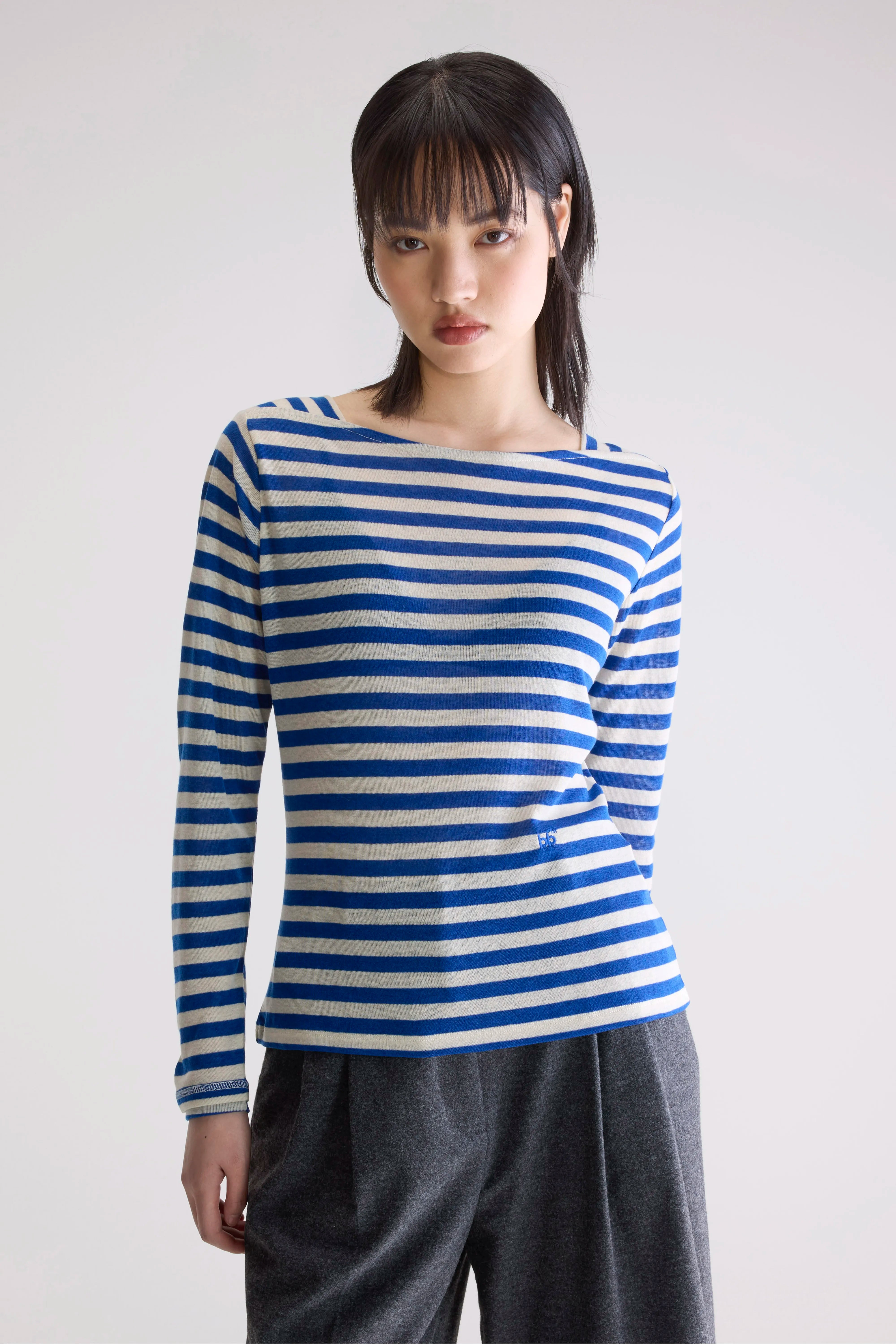 Veras Fitted T-shirt - Cream / Lazuli For Women | Bellerose