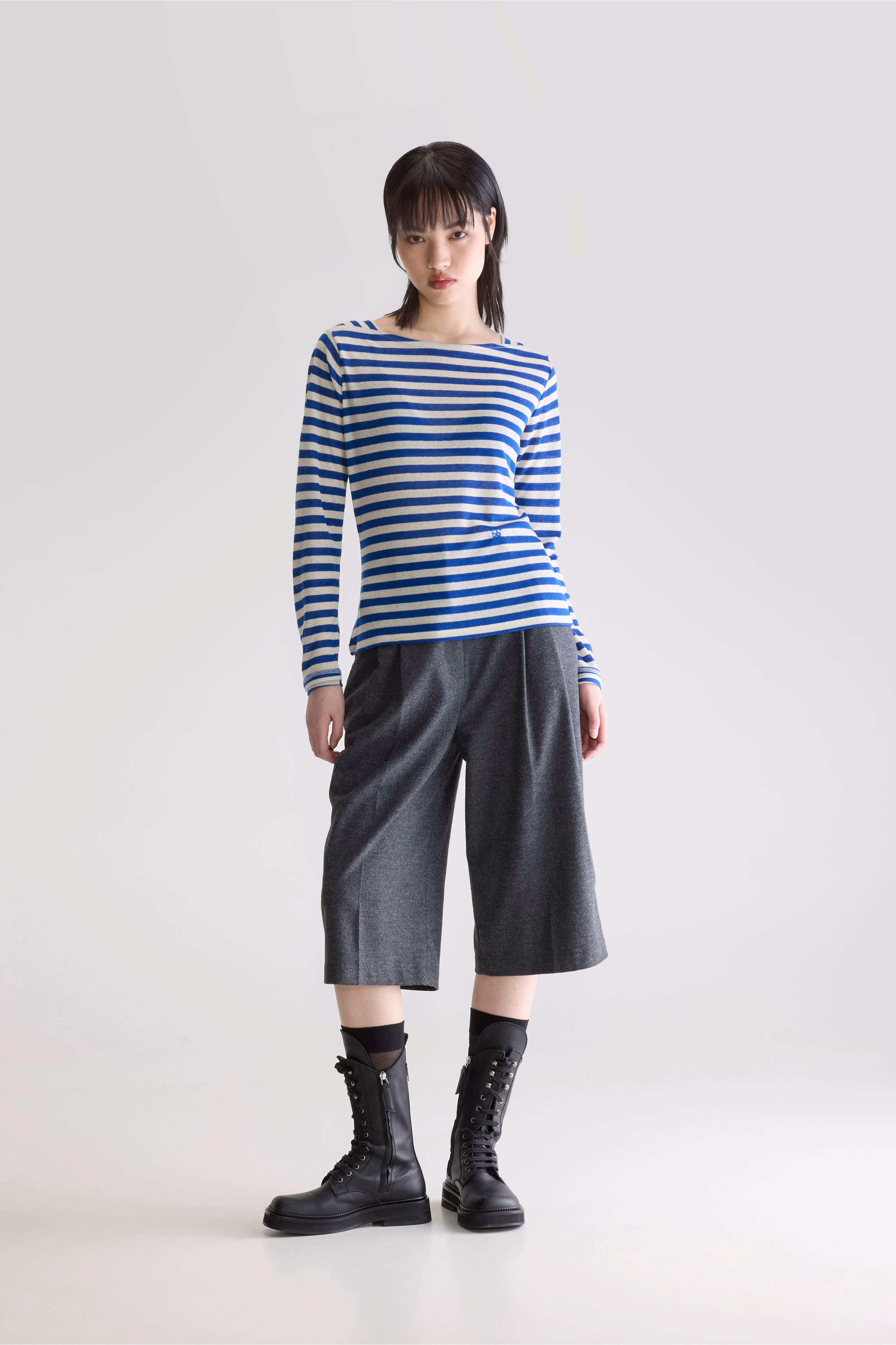 Veras Fitted T-shirt - Cream / Lazuli For Women | Bellerose