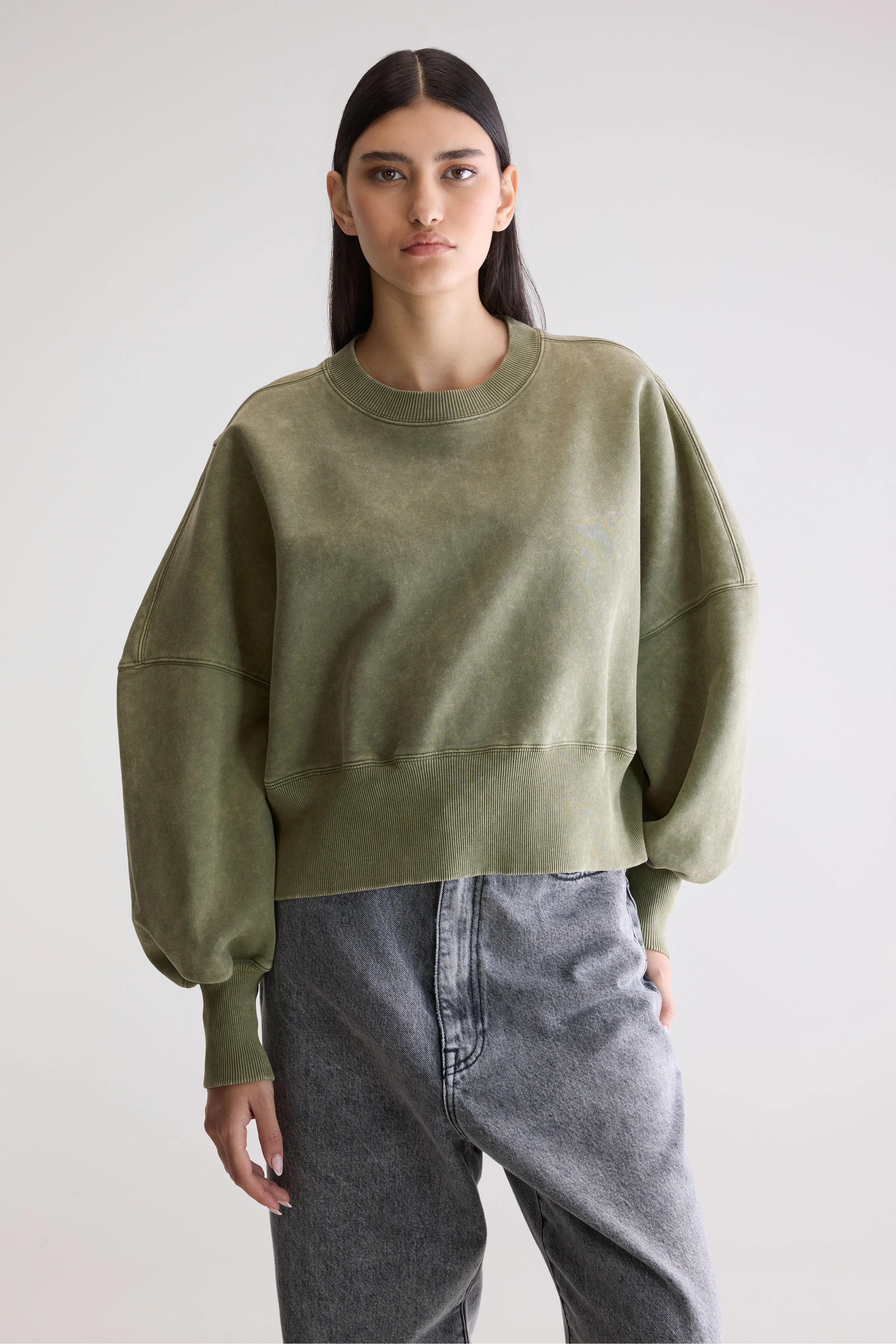 Salva Cropped Sweatshirt - Army For Women | Bellerose