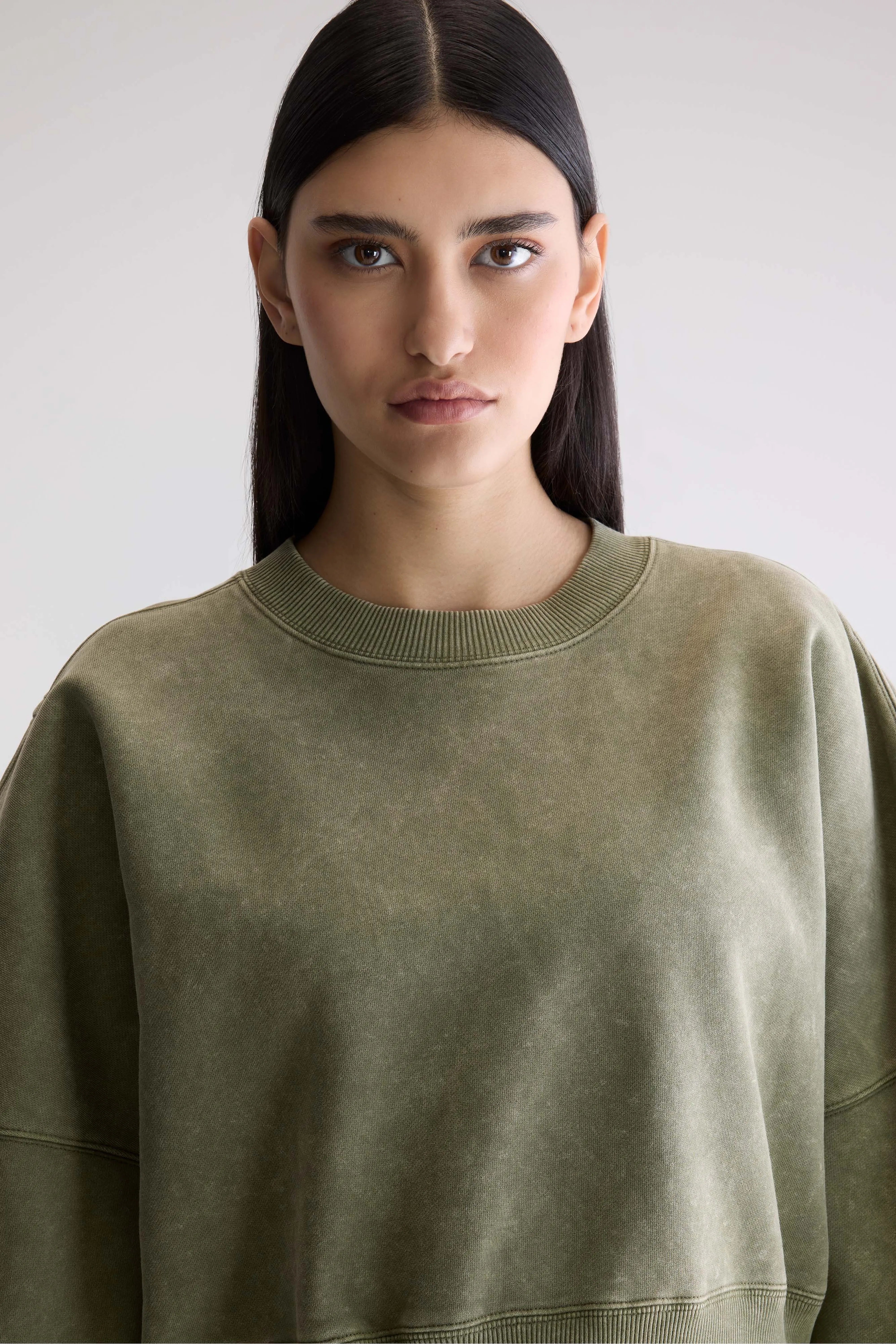 Salva Cropped Sweatshirt - Army For Women | Bellerose