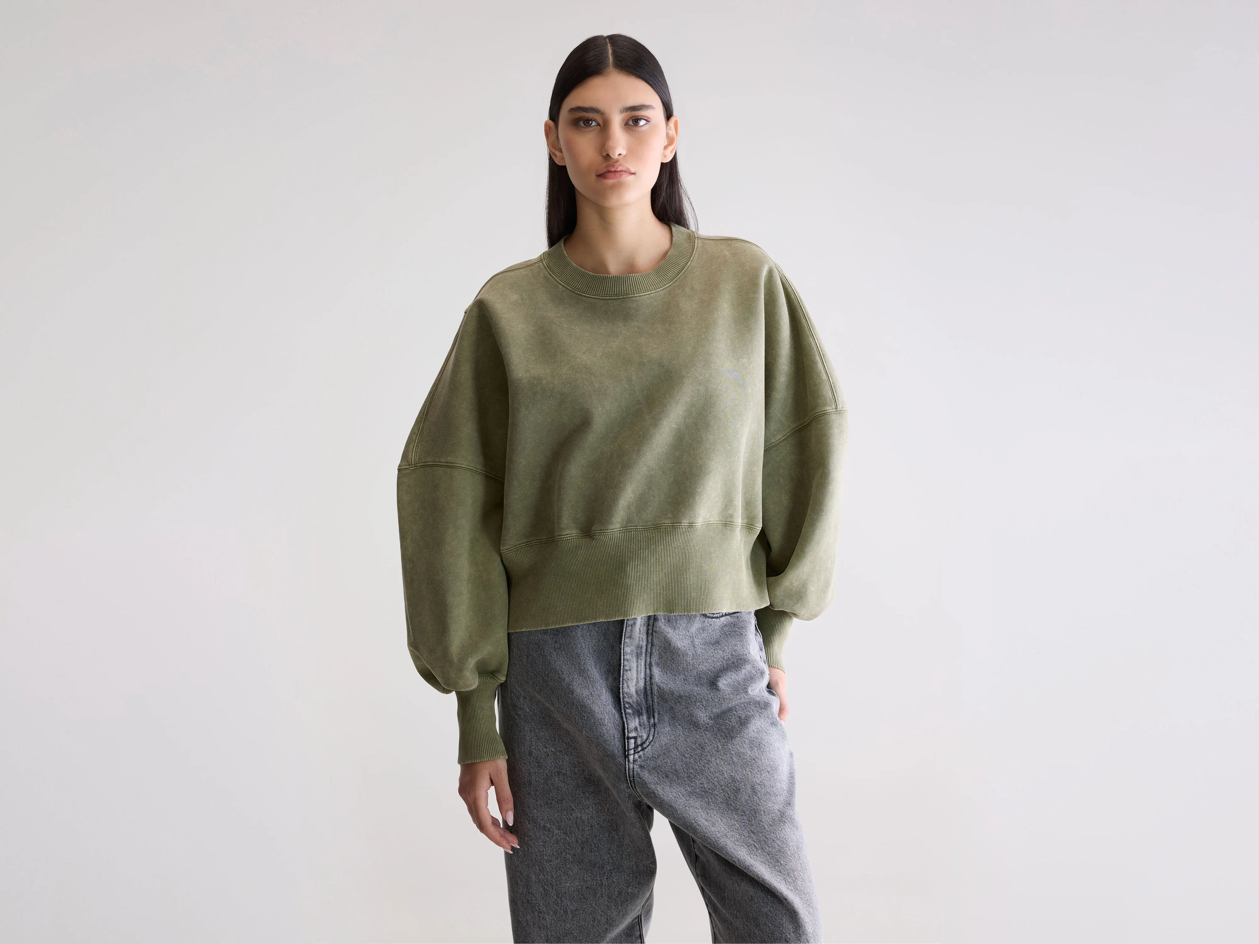 Salva cropped sweatshirt (252 / W / ARMY)