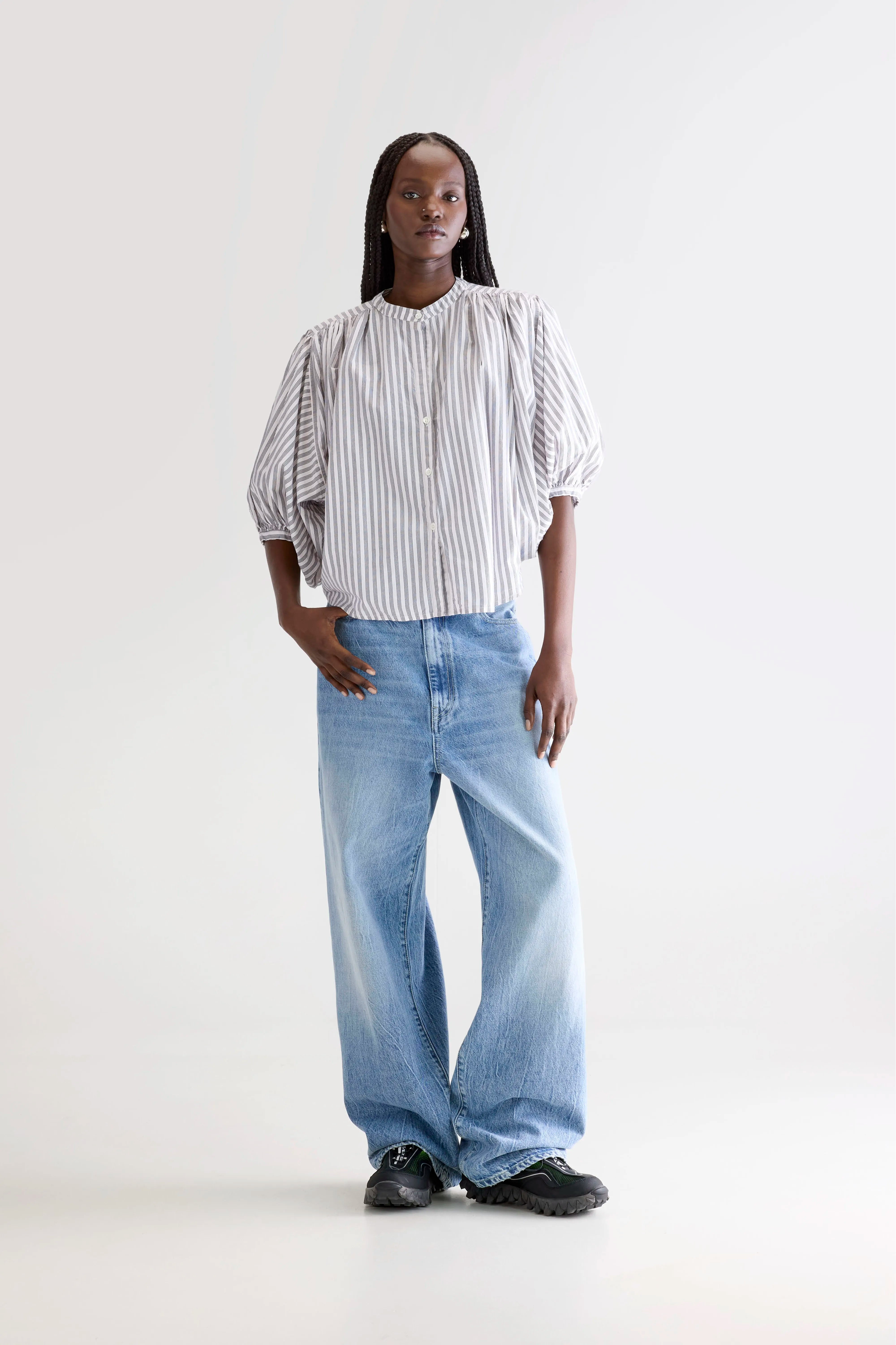 Ink Cropped Blouse - Stripe a For Women | Bellerose