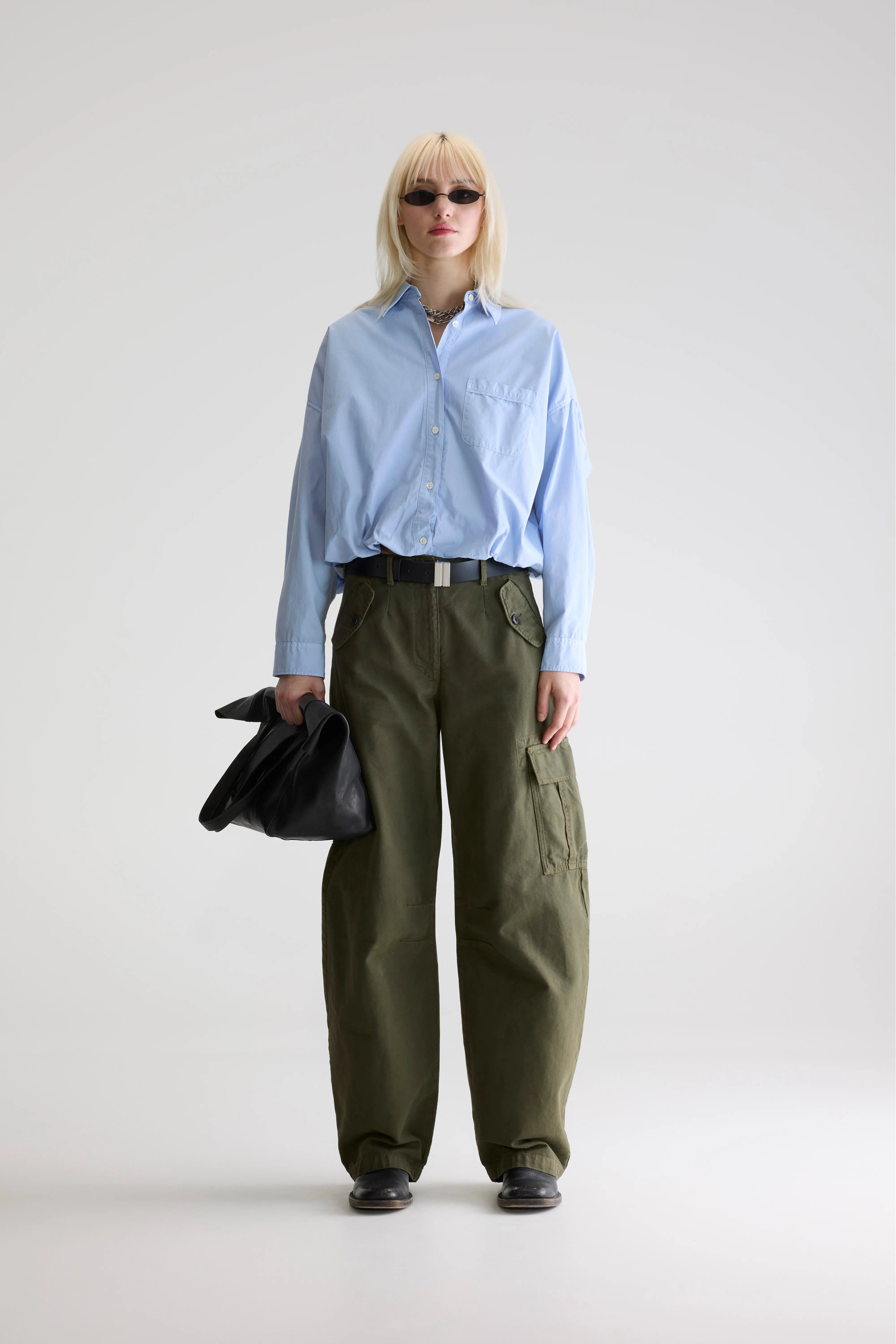 Chemise Cropped Graham - Sky Pour Femme | Bellerose