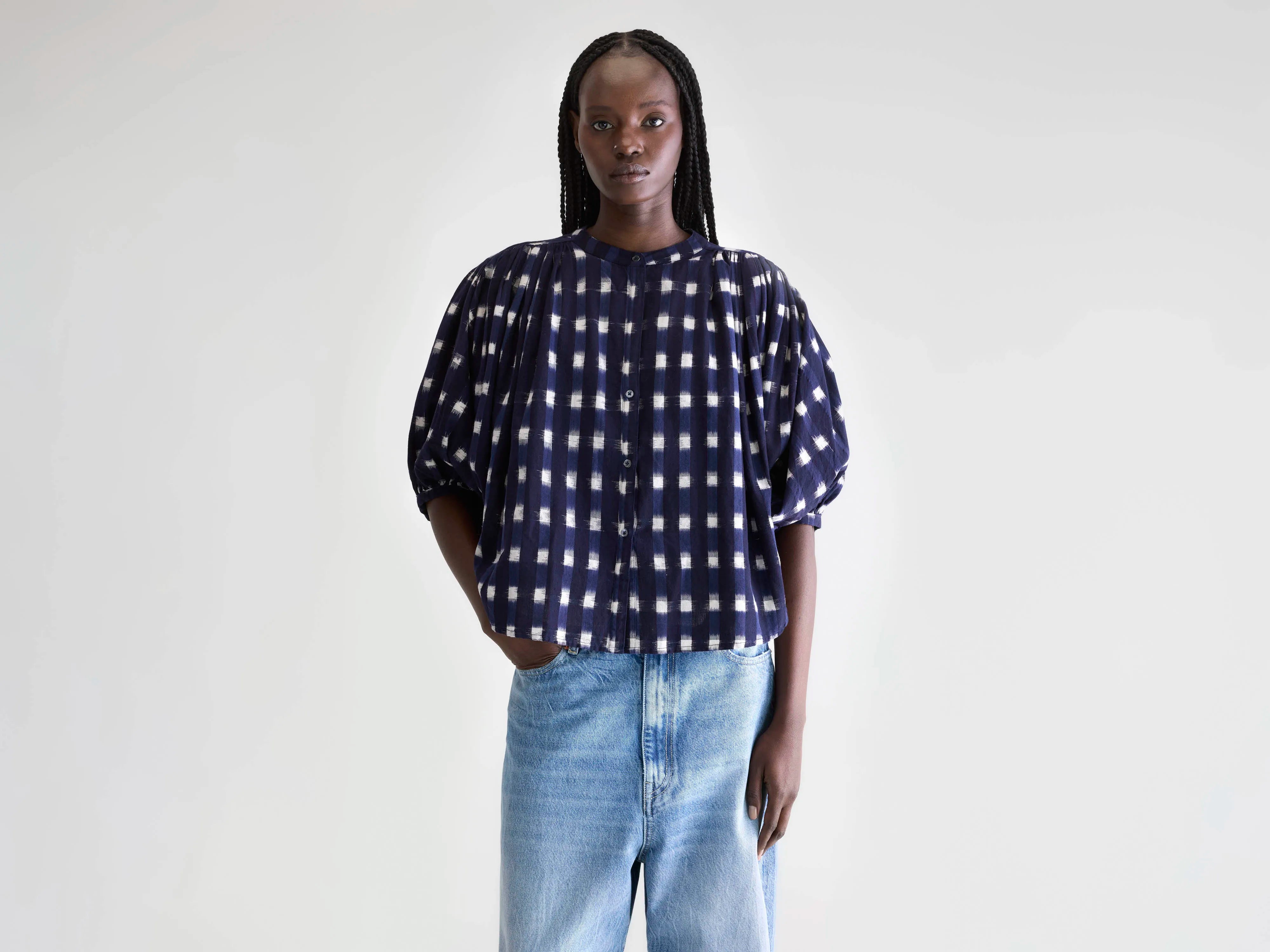 Ink cropped blouse (252 / W / COMBO A)