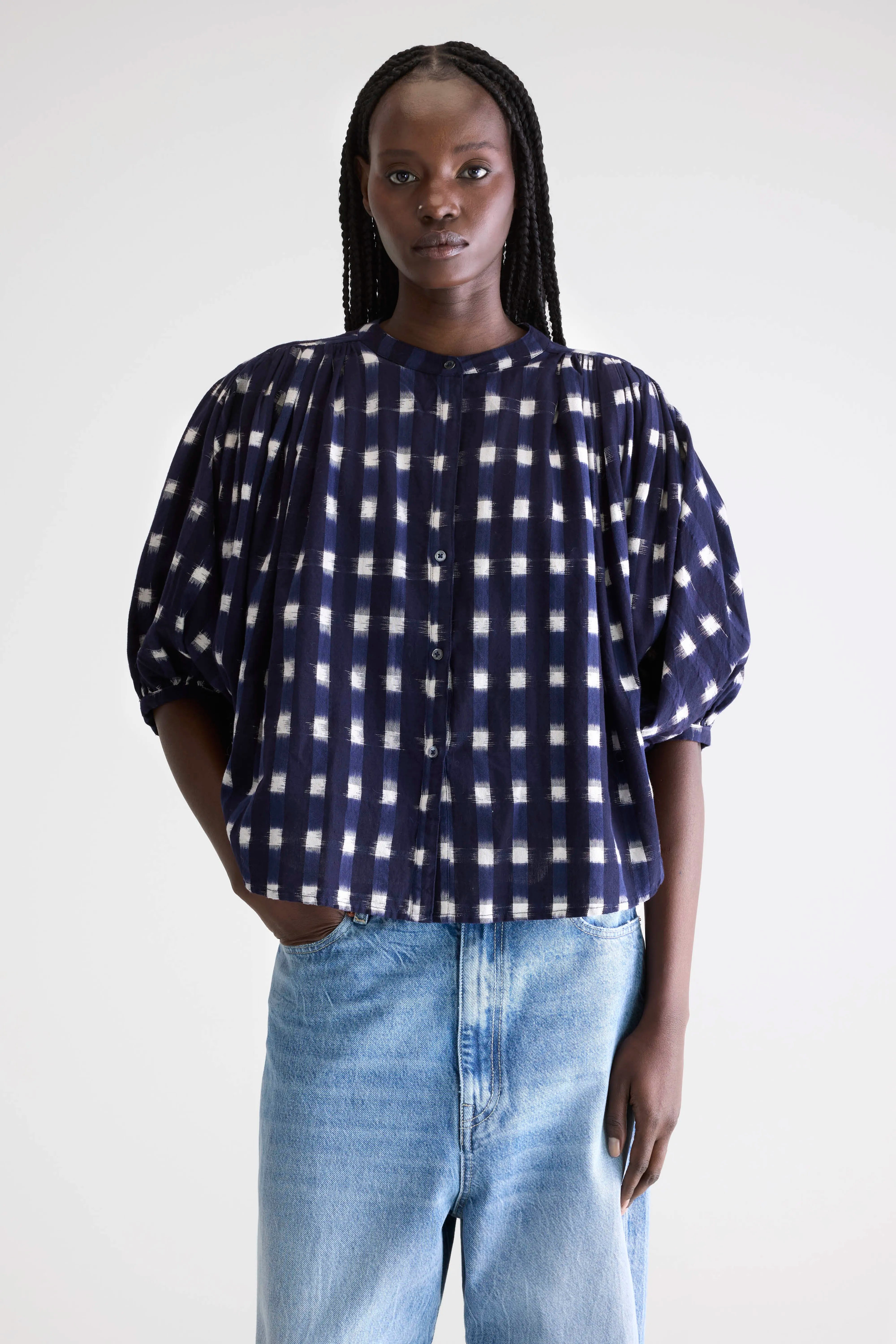 Ink cropped blouse (252 / W / COMBO A)