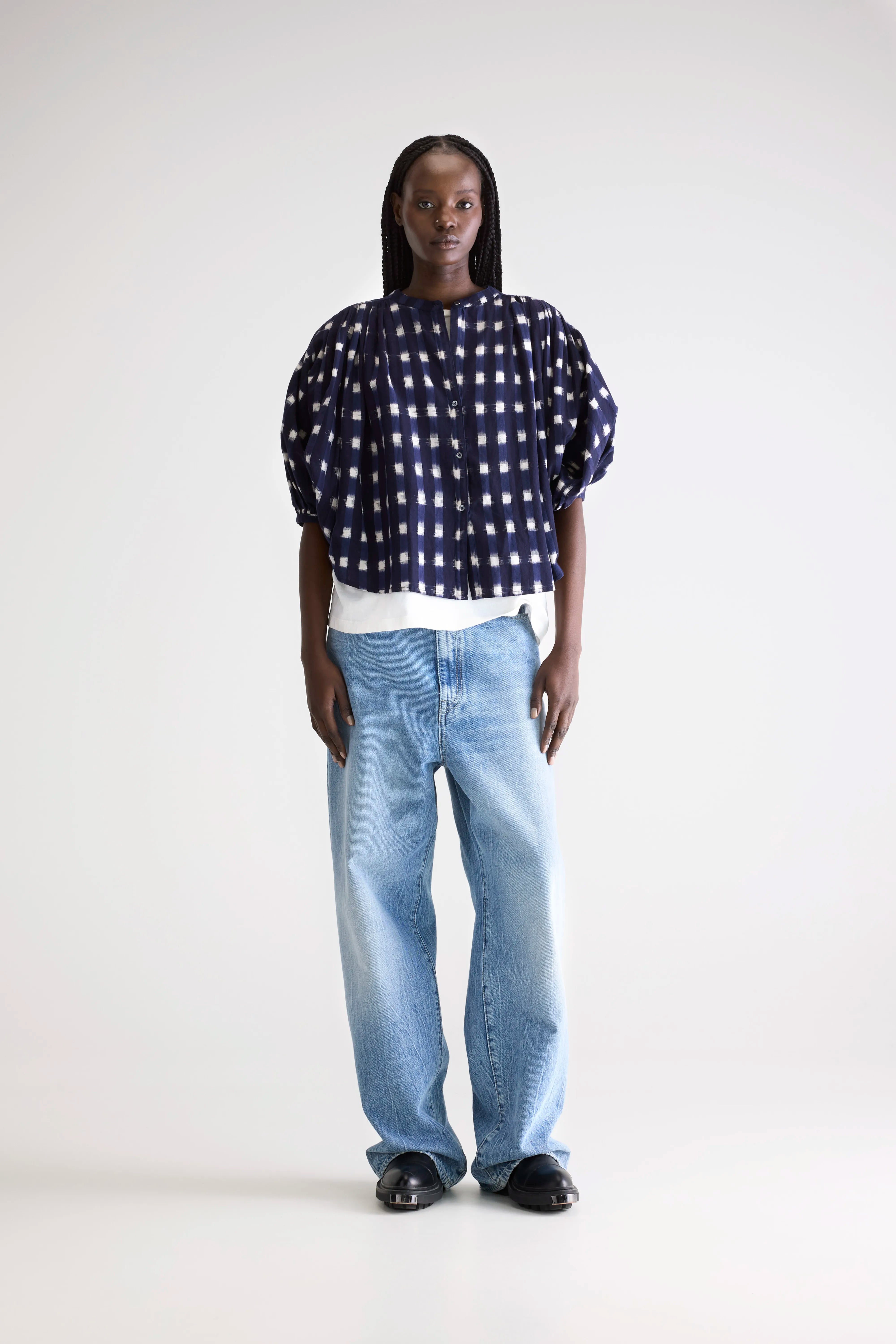 Ink cropped blouse (252 / W / COMBO A)