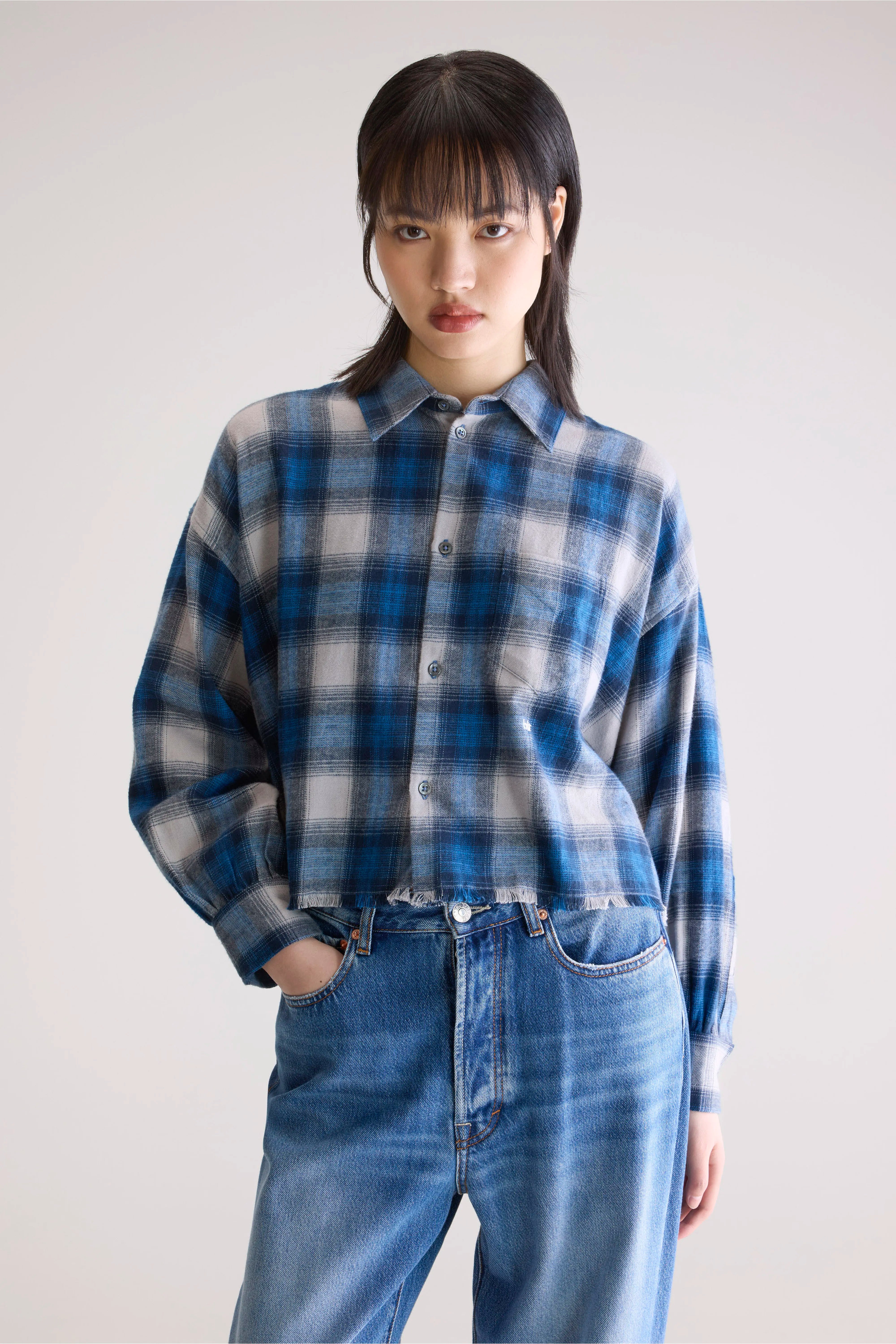 Kraft Relaxed Cropped Hemd - Check a Voor Dames | Bellerose