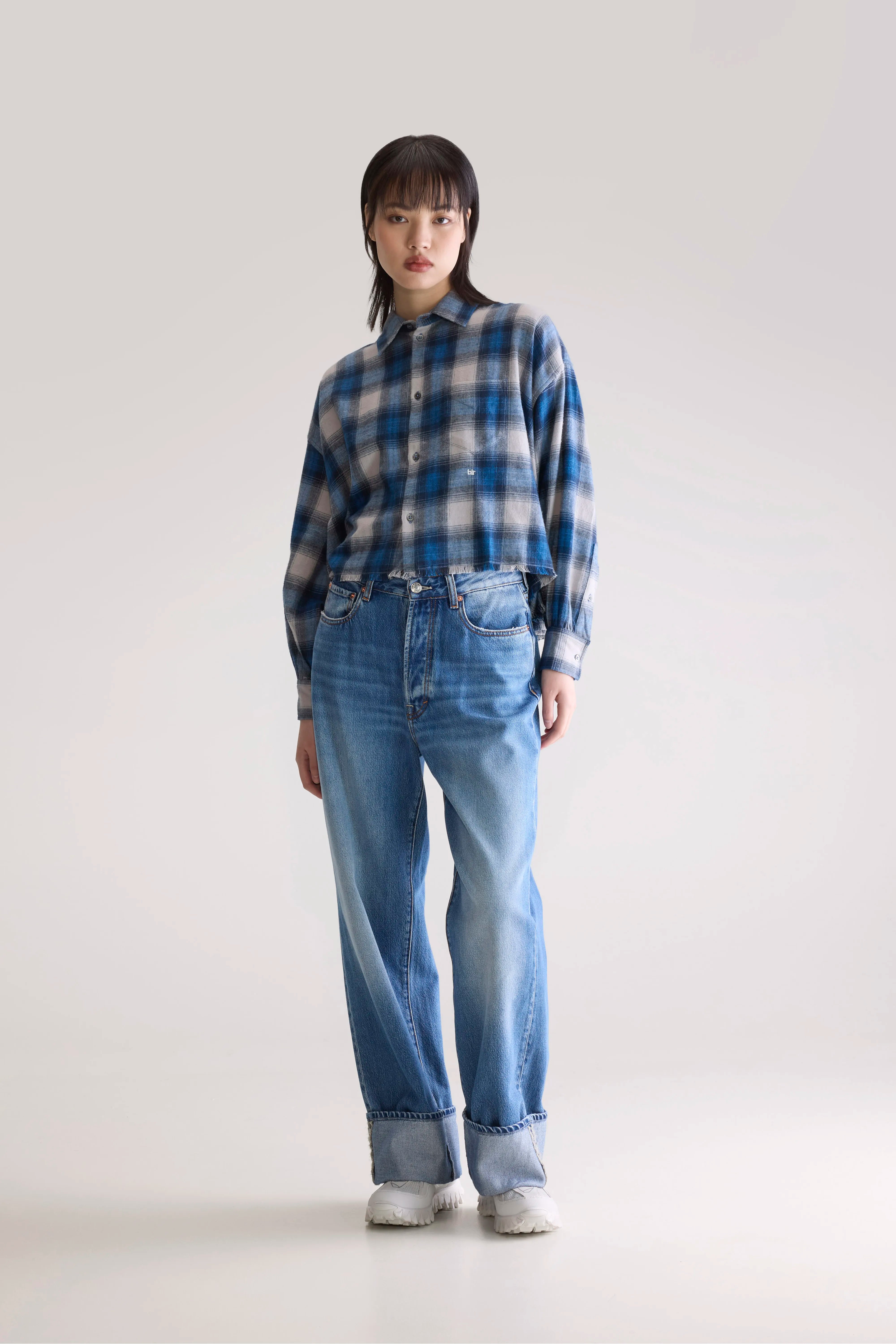 Kraft Relaxed Cropped Hemd - Check a Voor Dames | Bellerose
