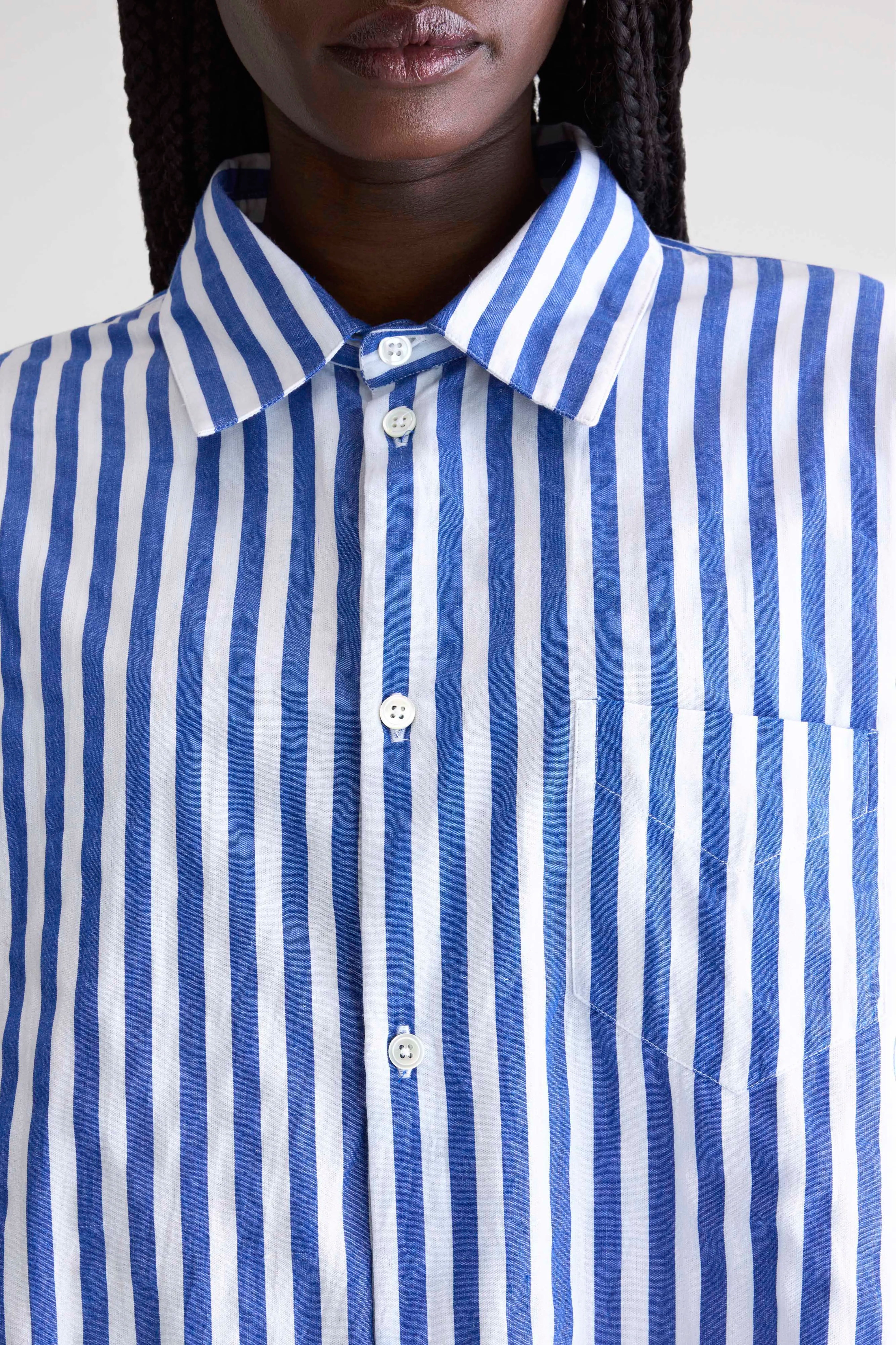 Kraft Cropped Poplin Shirt - Stripe a For Women | Bellerose