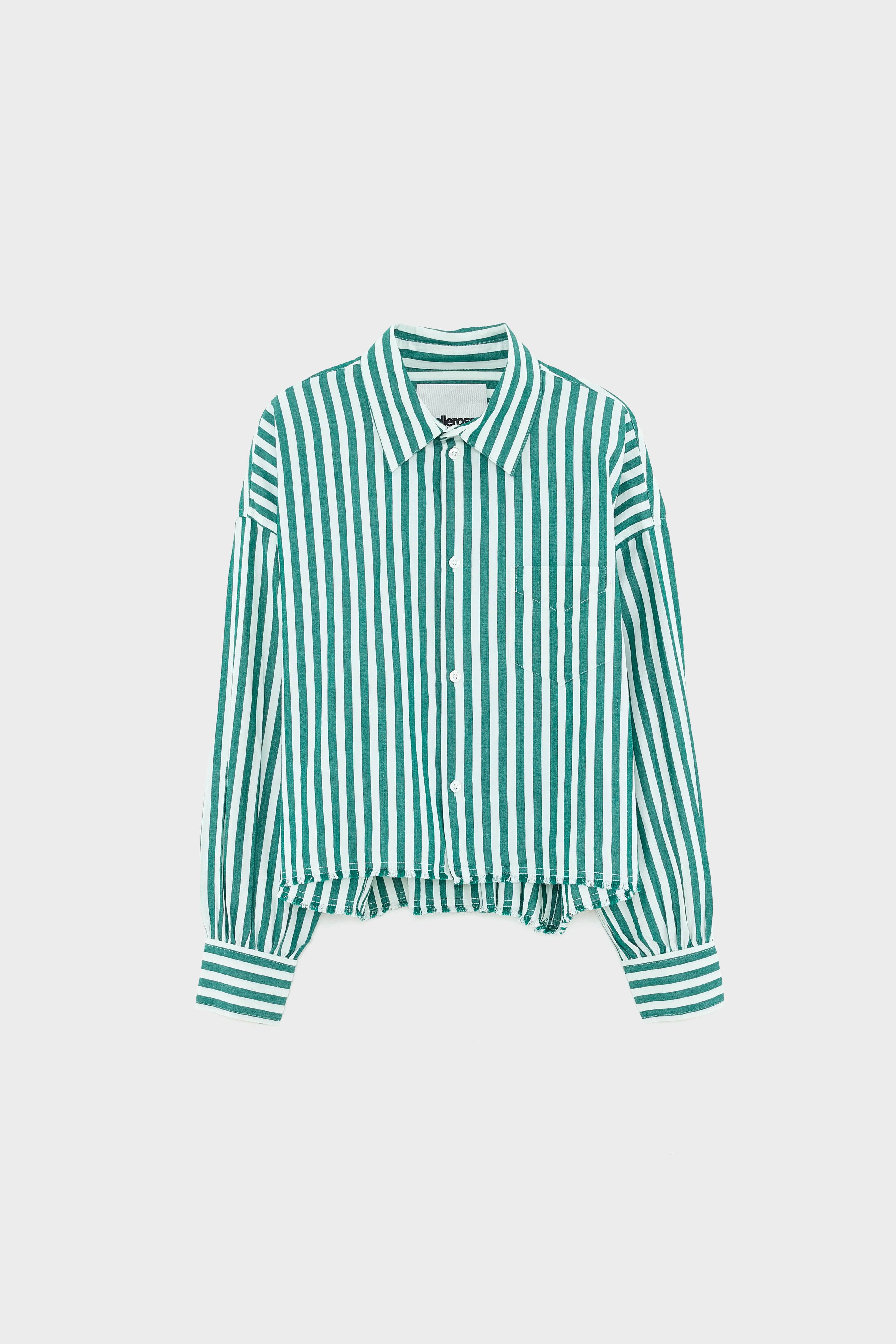 Chemise cropped en popeline Kraft (252 / W / STRIPE B)