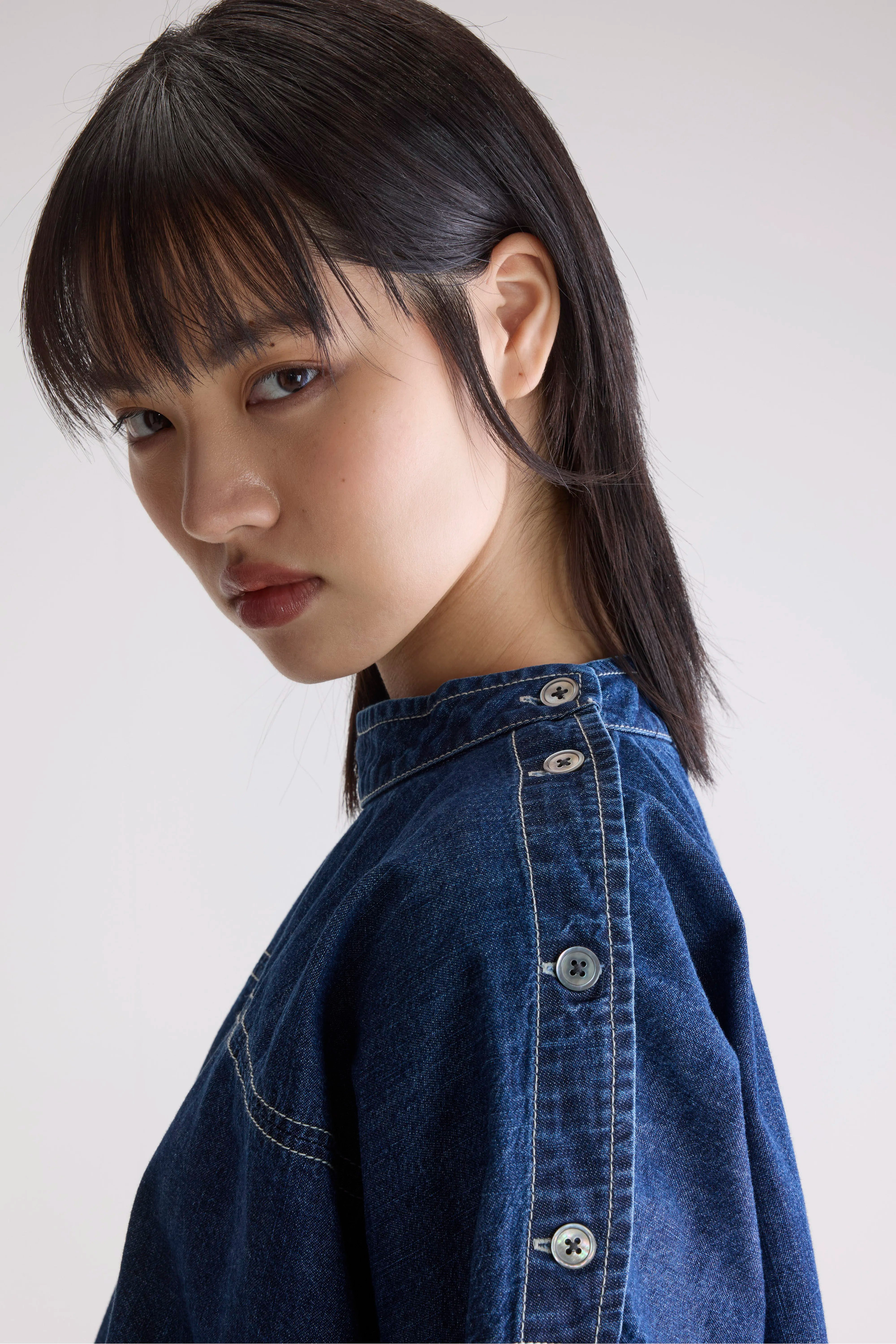 Waldo relaxte denim blouse (252 / W / MD BLUE STONE)