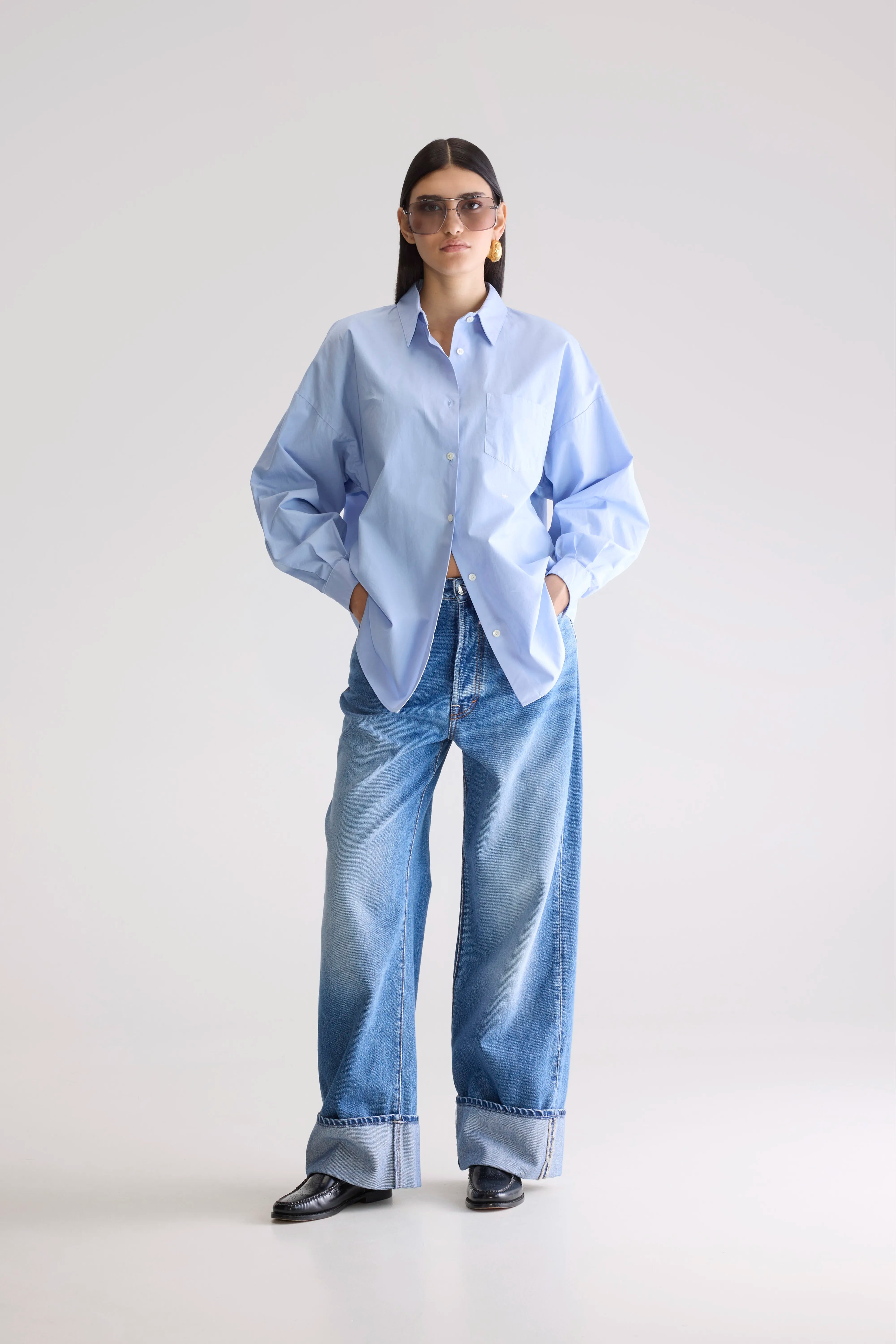 Giorgia Poplin Shirt - Sky For Women | Bellerose
