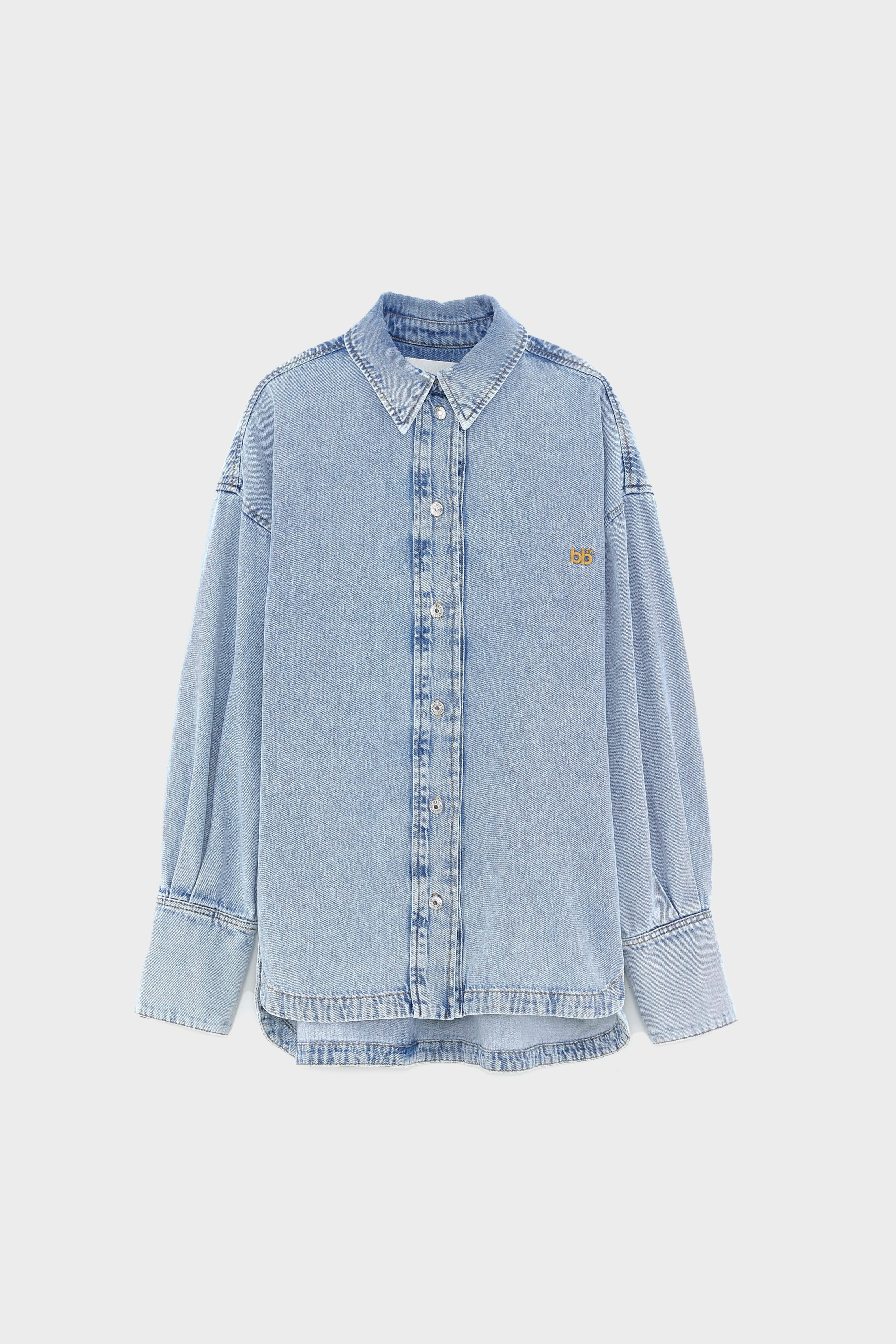 Glory denim overshirt (252 / W / LT BLUE BLEACH)
