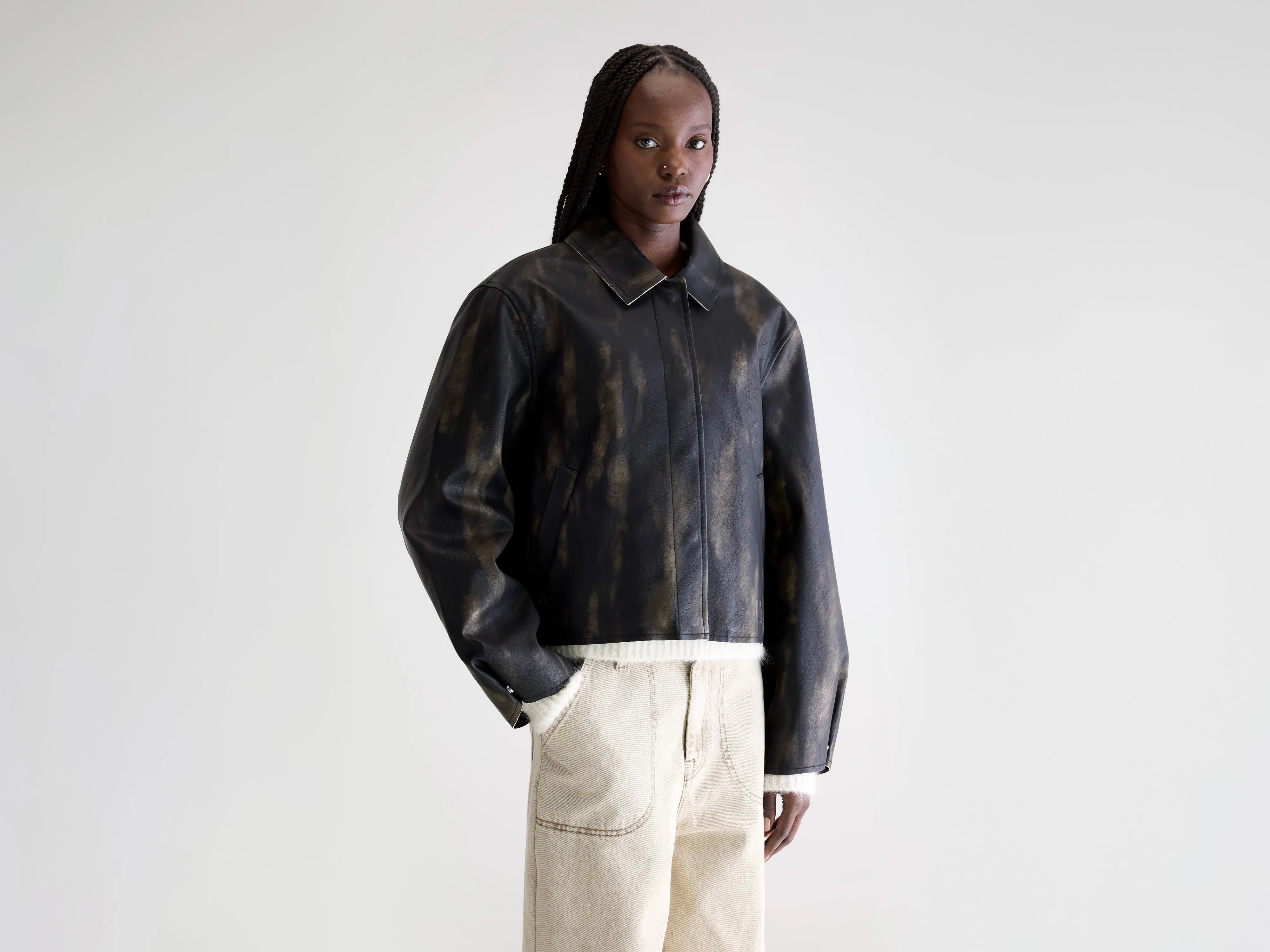 Harred faux-leather jacket (252 / W / BLACK SAND)