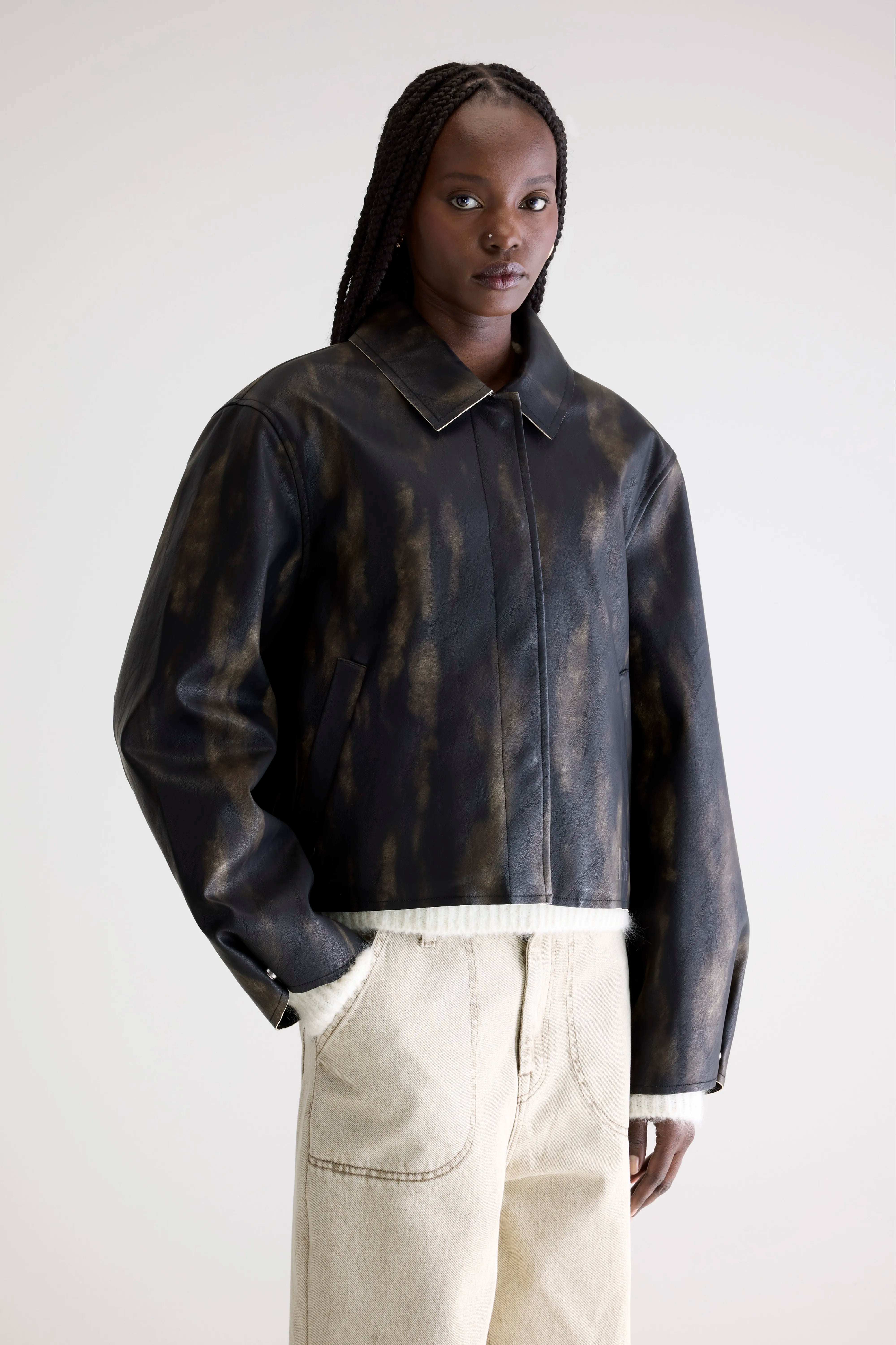 Veste En Simili-cuir Harred - Black sand Pour Femme | Bellerose