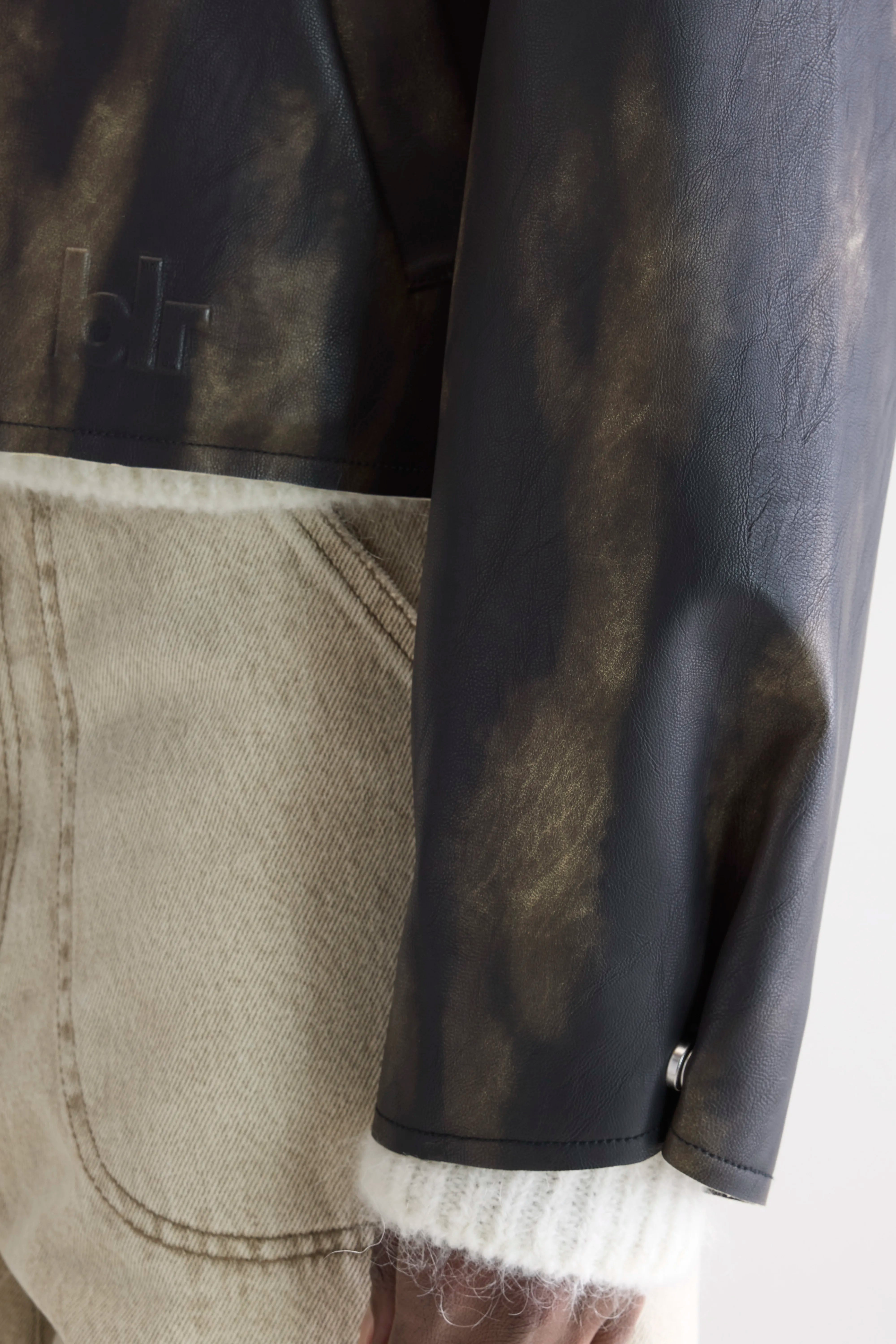 Veste En Simili-cuir Harred - Black sand Pour Femme | Bellerose
