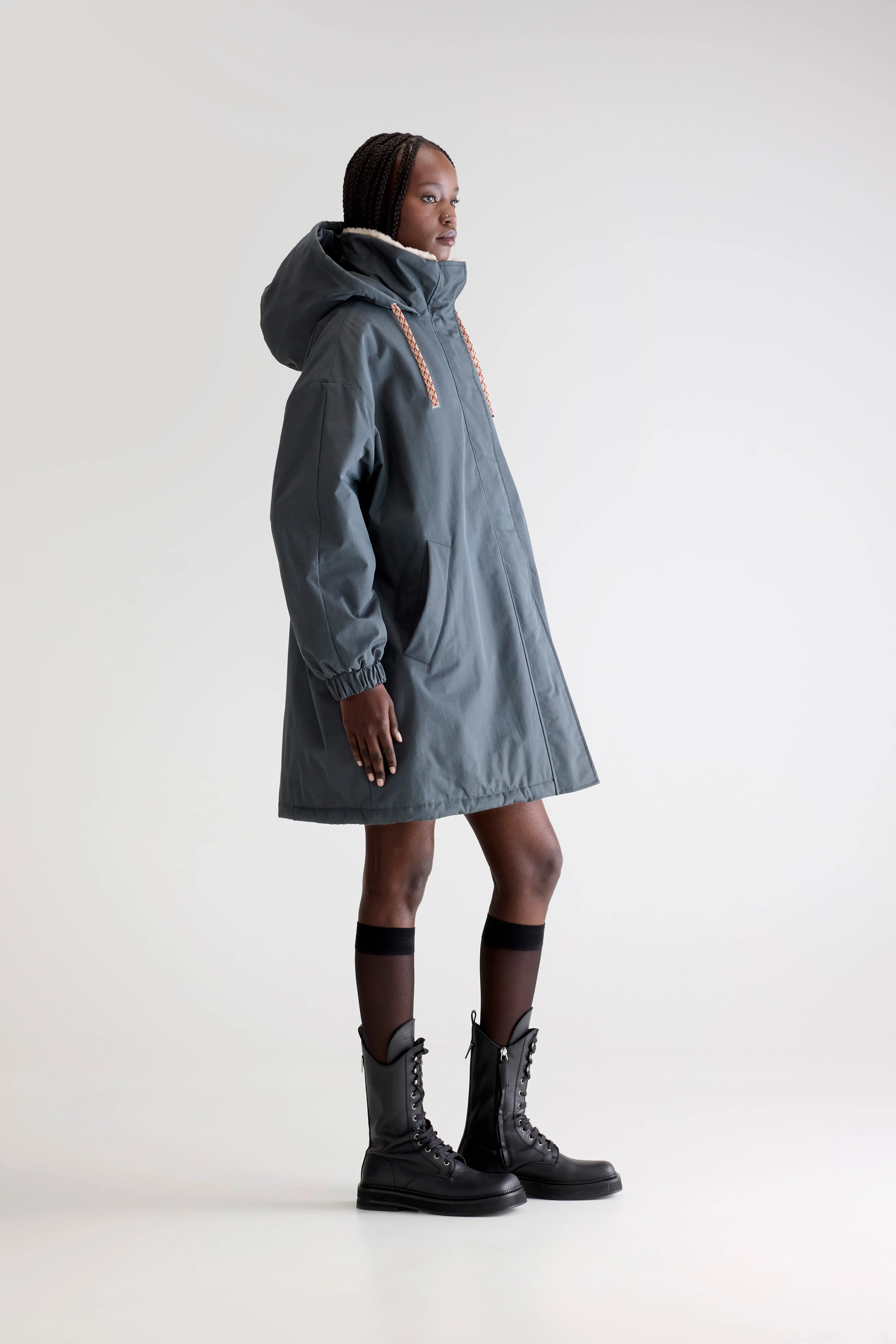 Jade blauwgrijze duffel parka (252 / W / PIRATE)