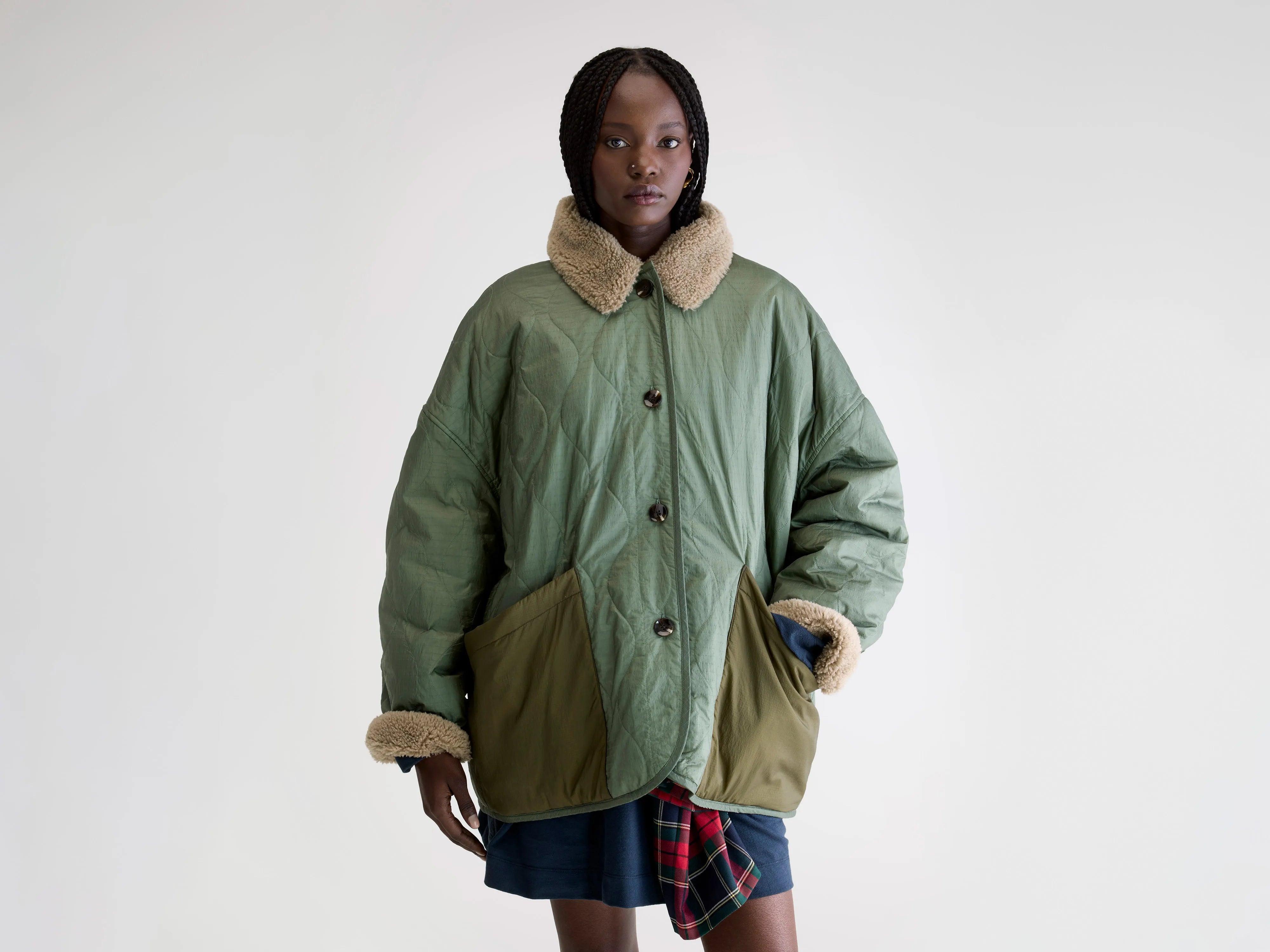 Hampton teddy jas (252 / W / EUCALYPTUS)