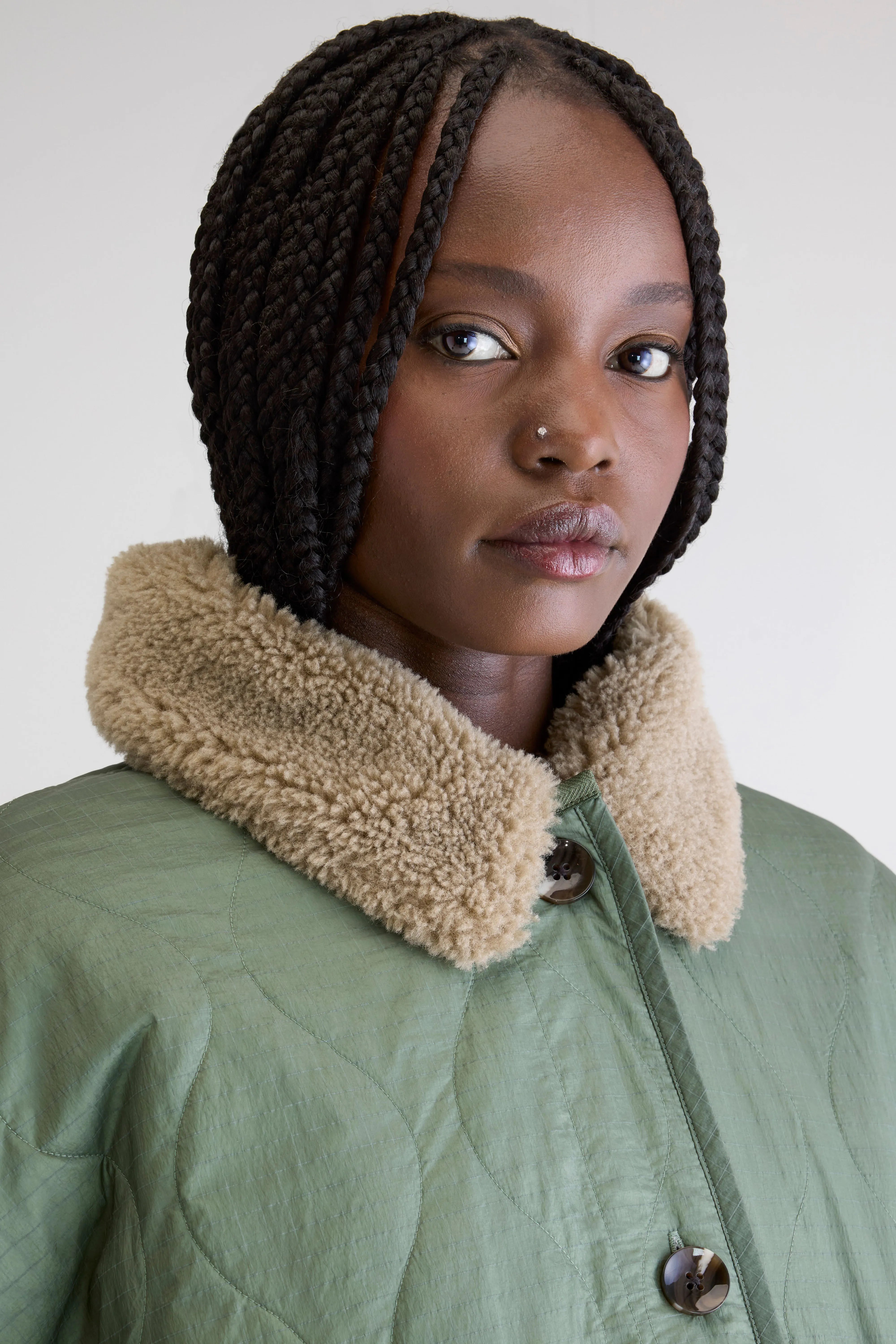 Hampton teddy jas (252 / W / EUCALYPTUS)