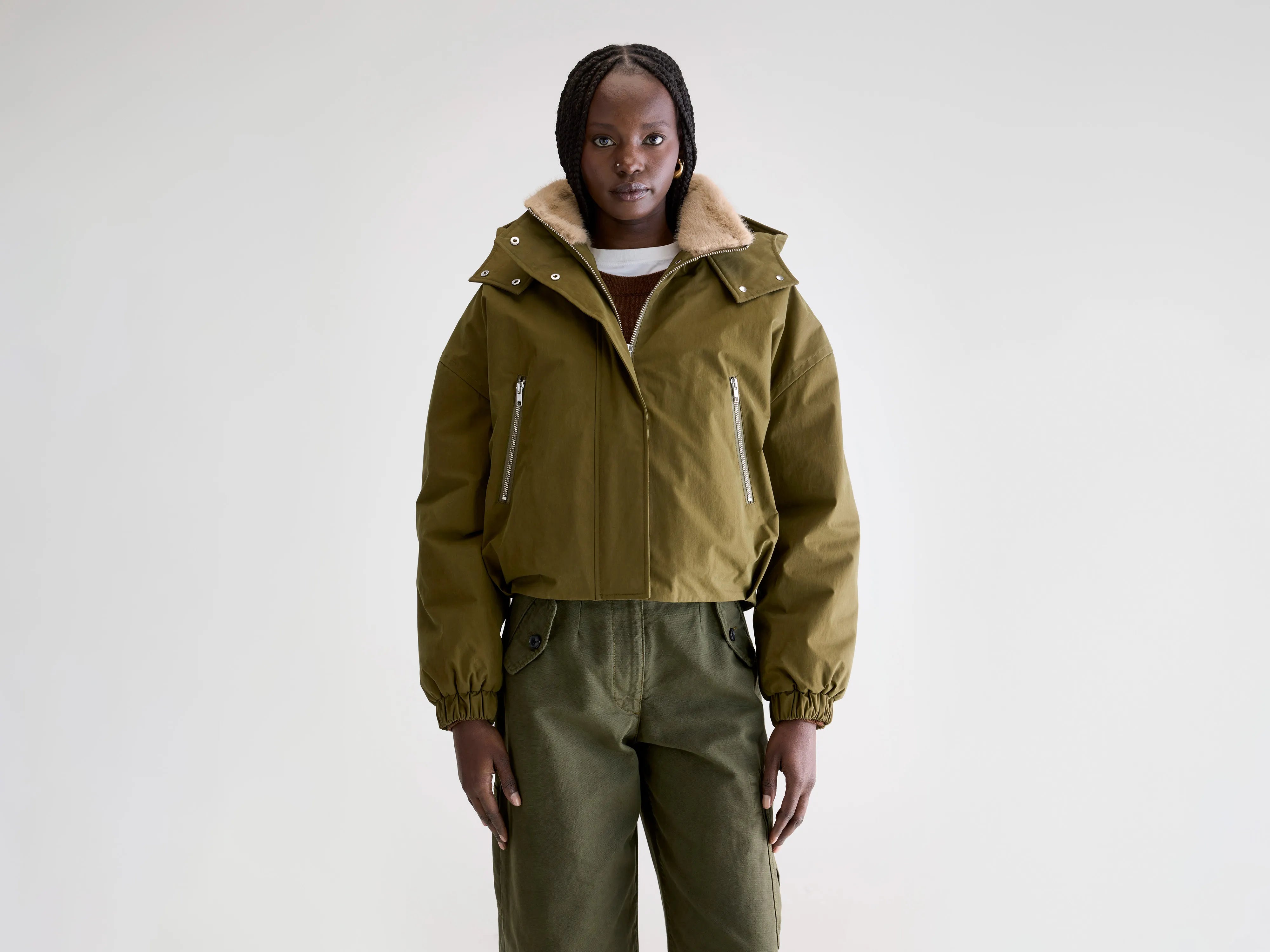 Herna cropped jas (252 / W / MILITARY)