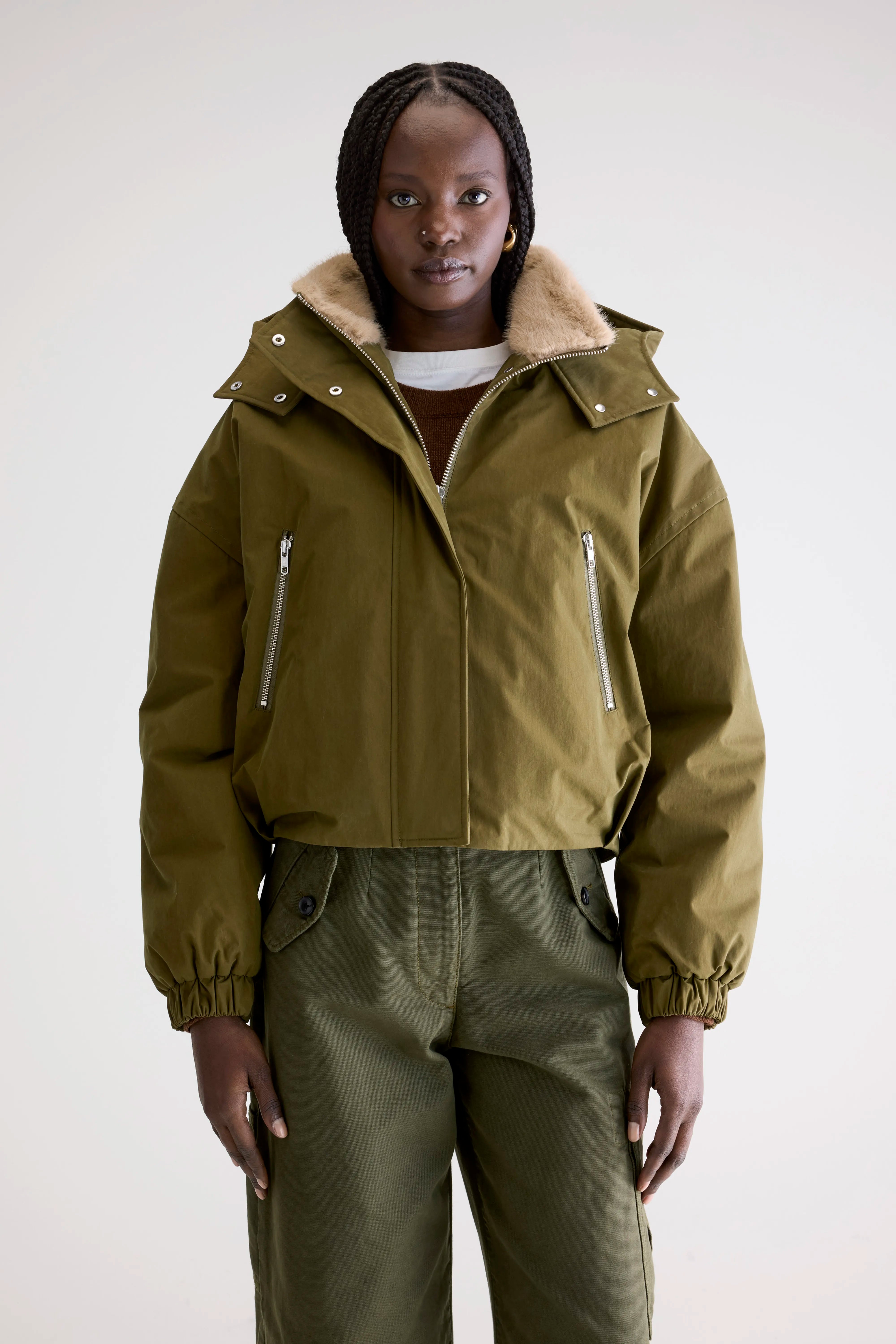 Herna Cropped Jacket - Military For Women | Bellerose