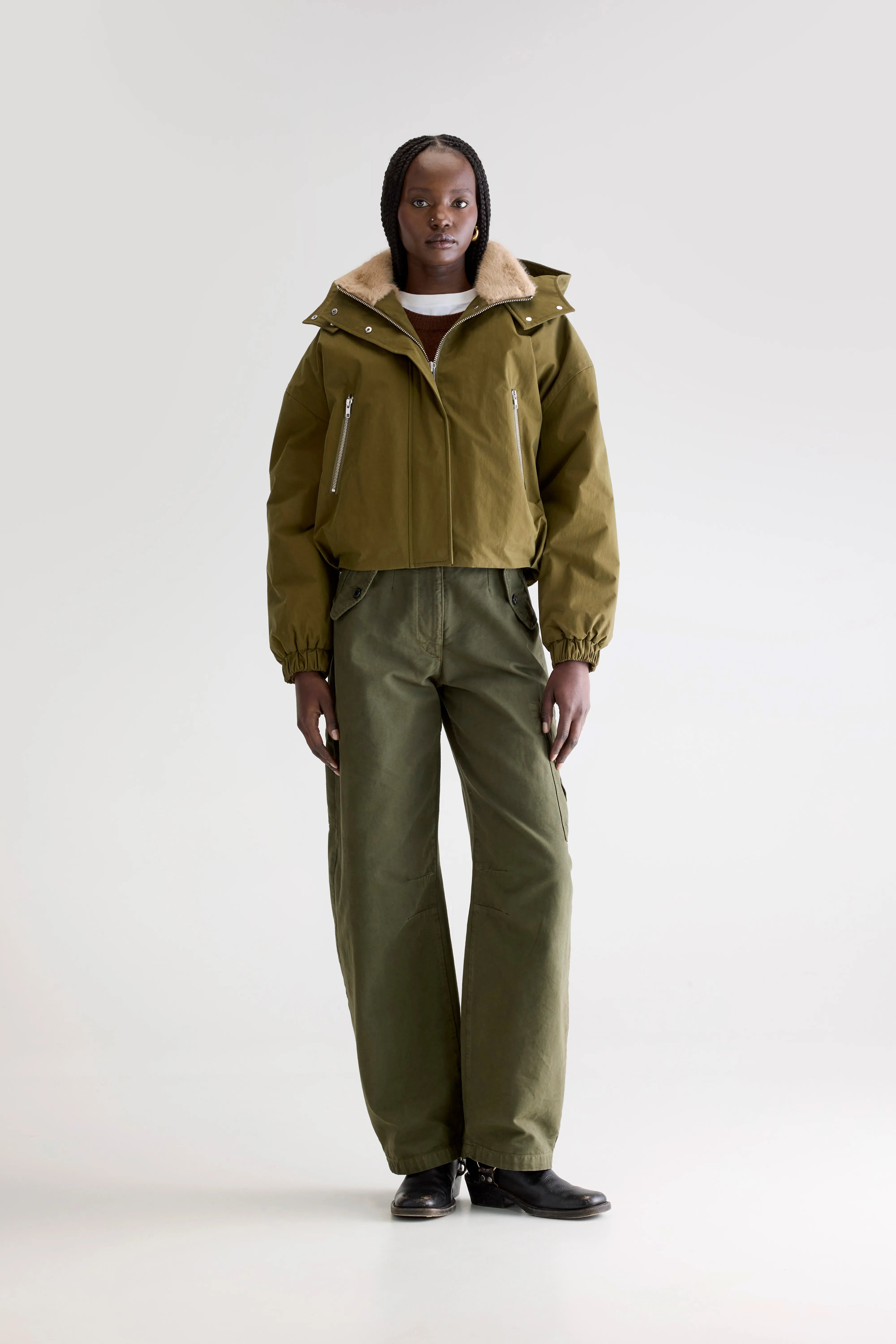 Herna Cropped Jas - Military Voor Dames | Bellerose