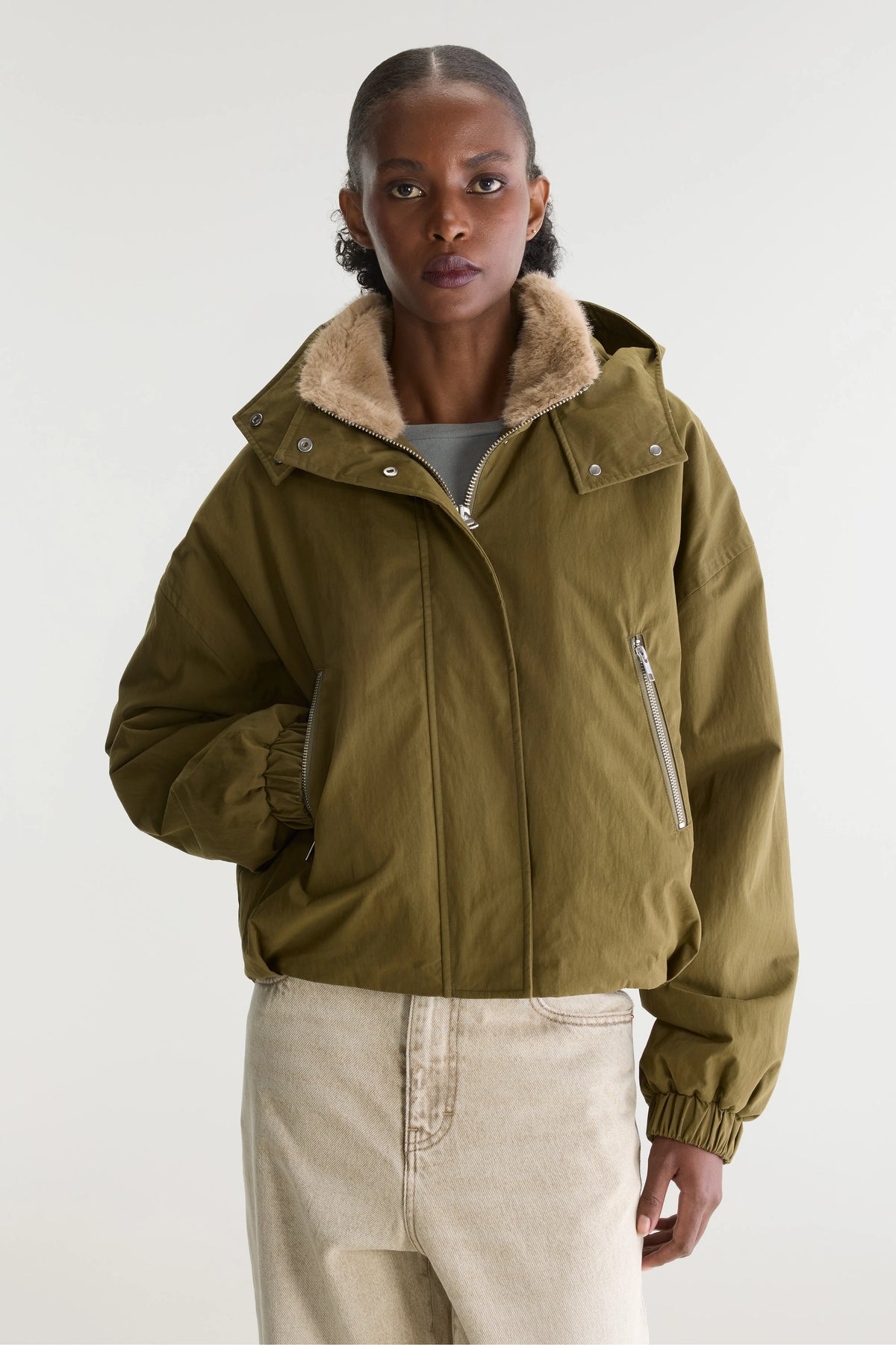 Herna Cropped Jasje - Military Voor Dames | Bellerose