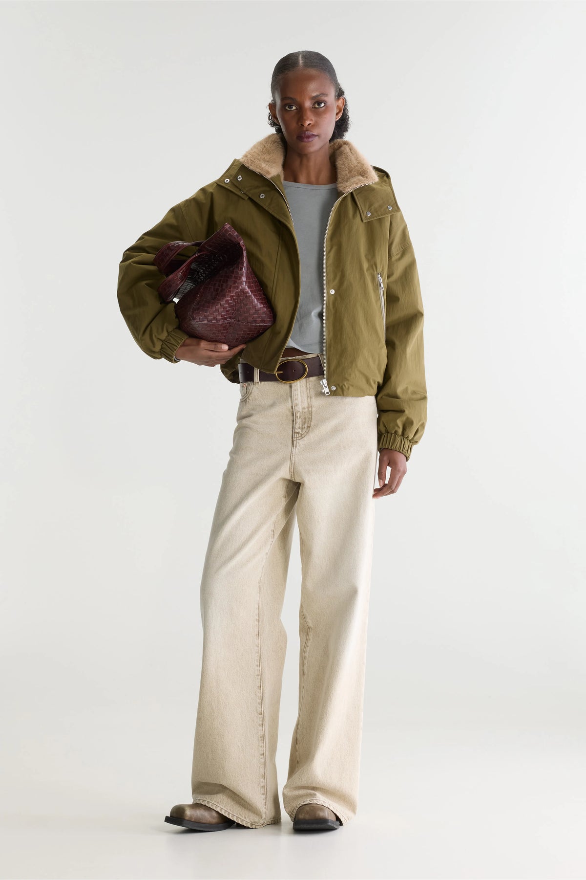 Herna Cropped Jasje - Military Voor Dames | Bellerose