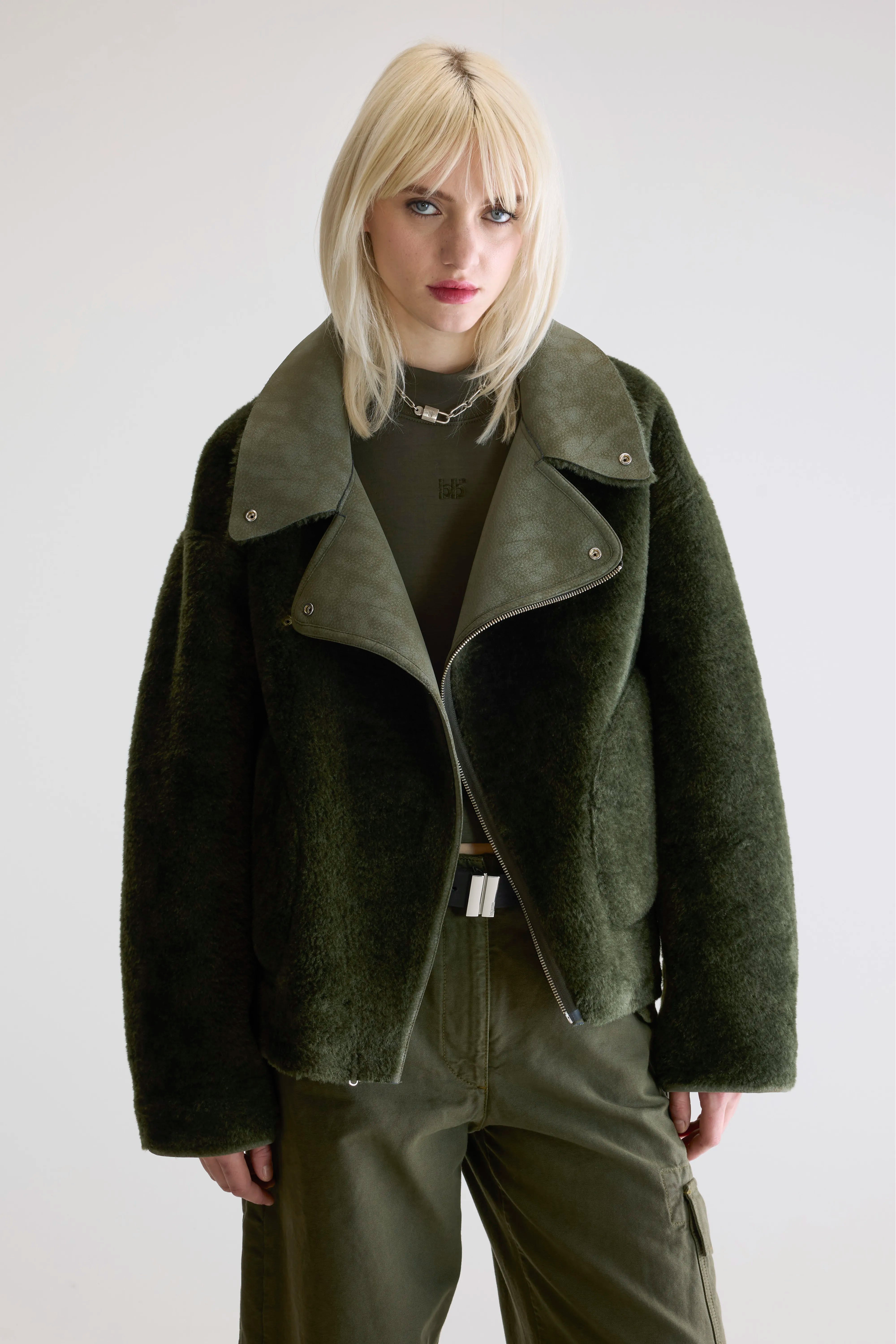 Hedwee Biker Jacket - Forest For Women | Bellerose