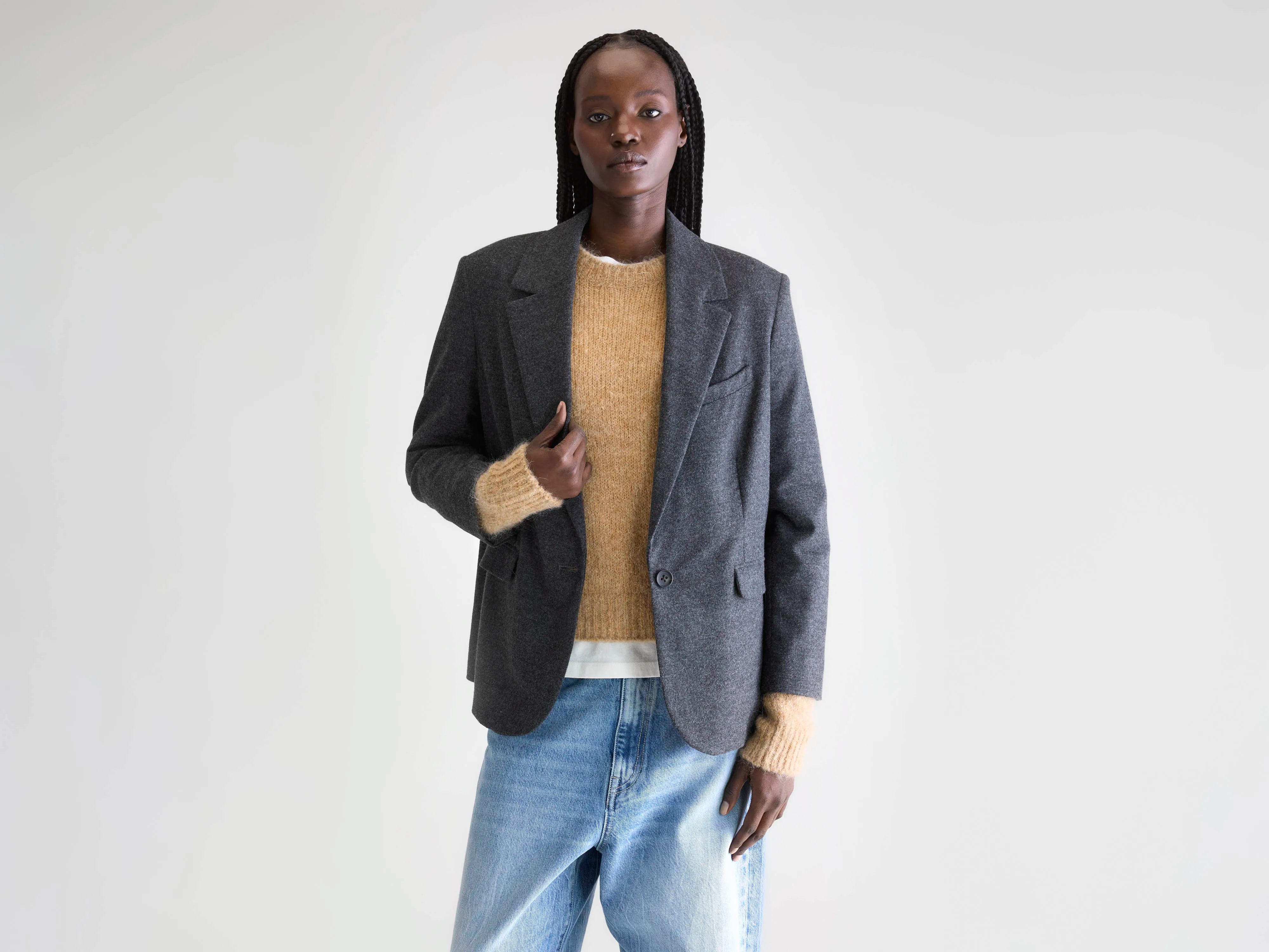 Volle getailleerde grijze blazer (252 / W / ANTHRACITE)
