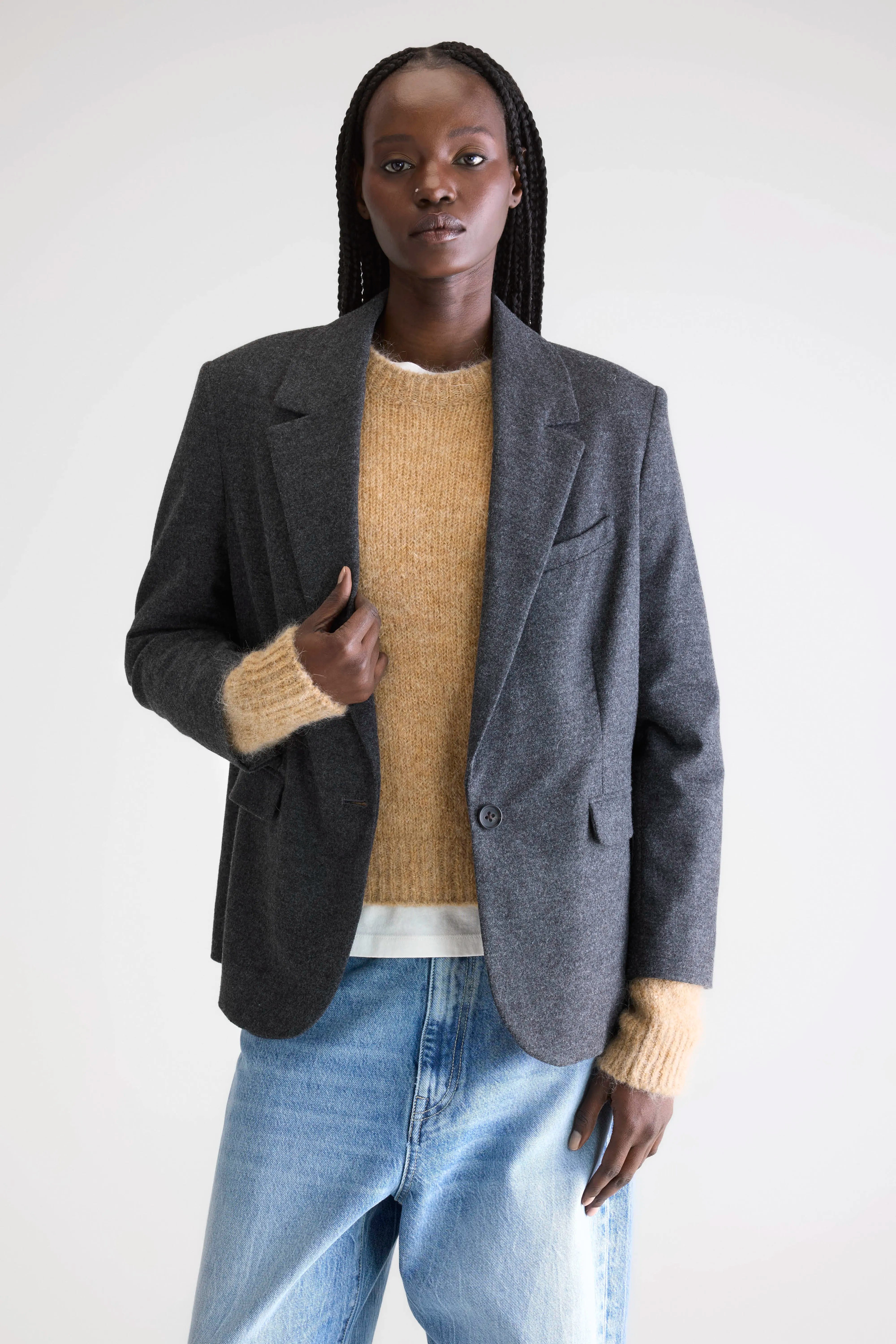 Volle Tailored Blazer - Anthracite For Women | Bellerose