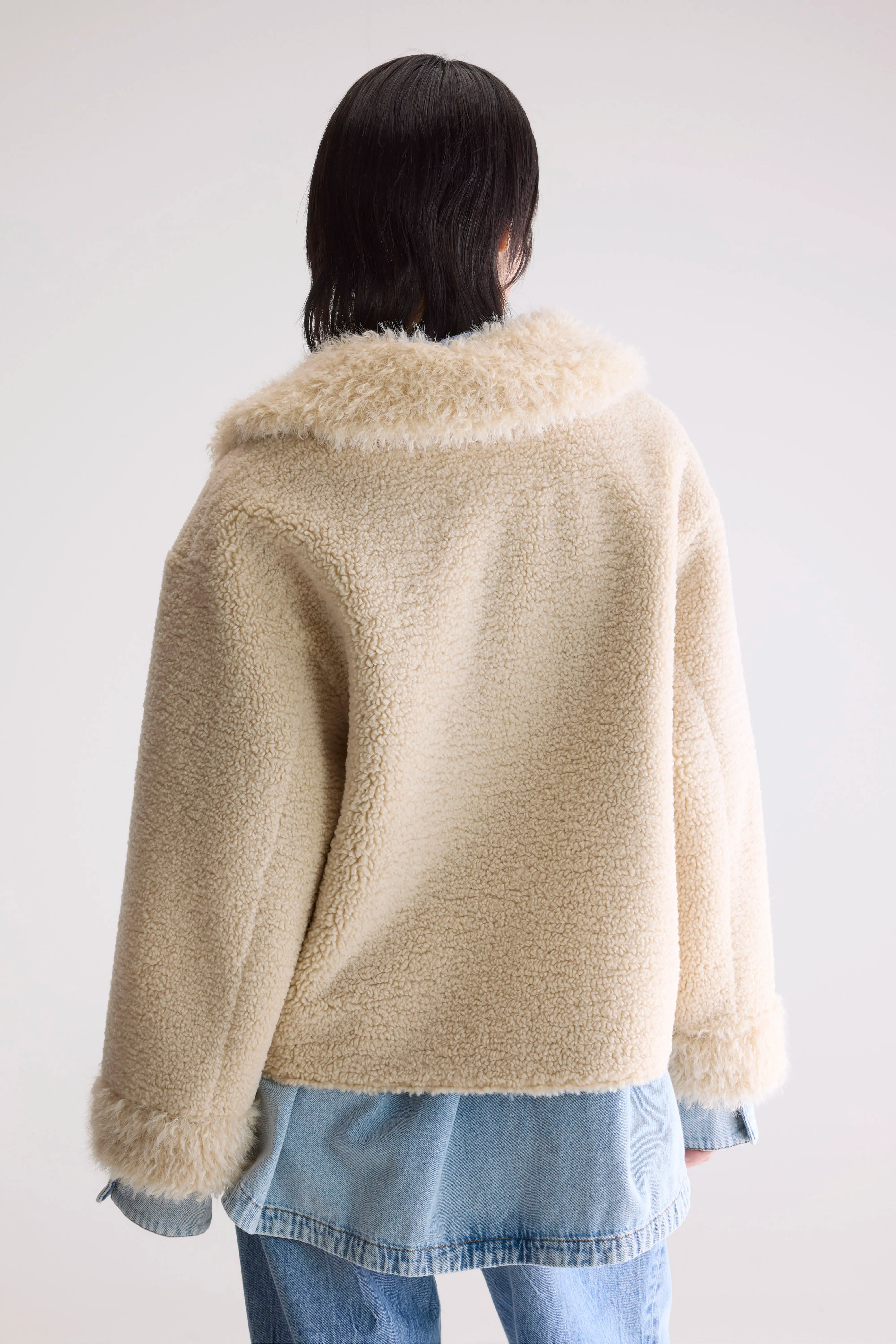 Jakarta faux fur and shearling jacket (252 / W / MINERAL)