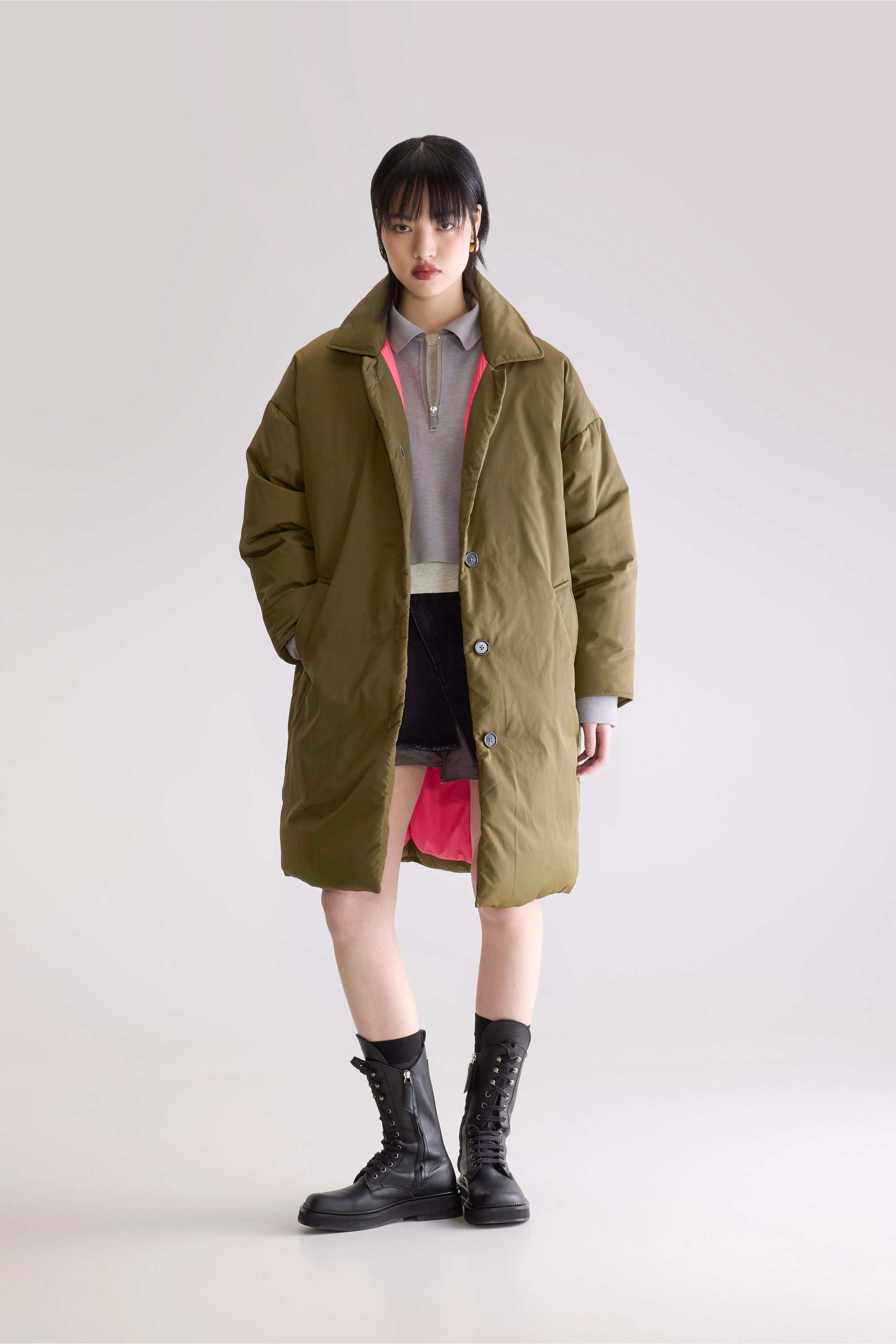 Hatha Padded Coat - Military For Women | Bellerose