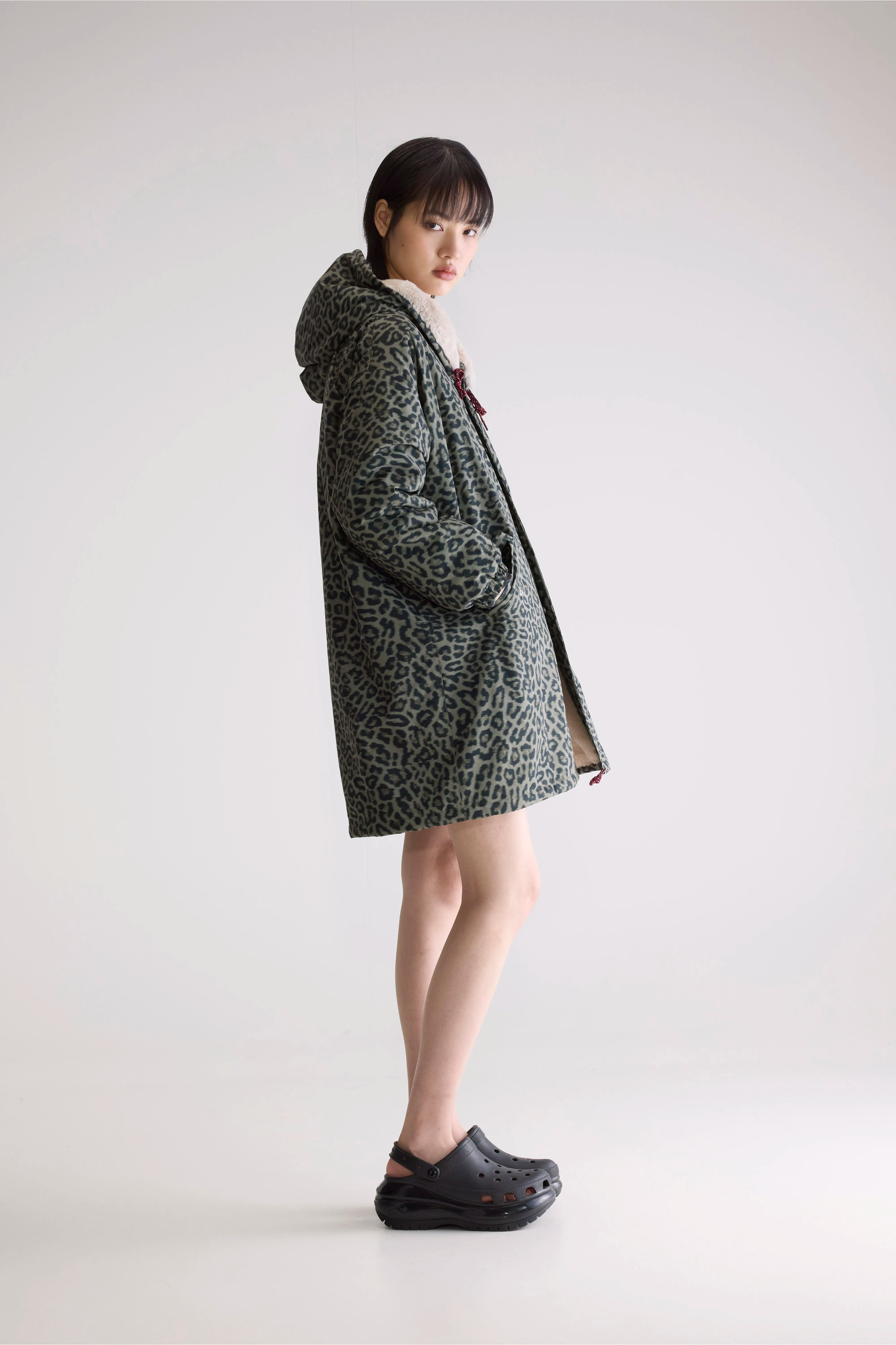 Laos Hooded Parka - Black beauty / Military / Sage For Women | Bellerose