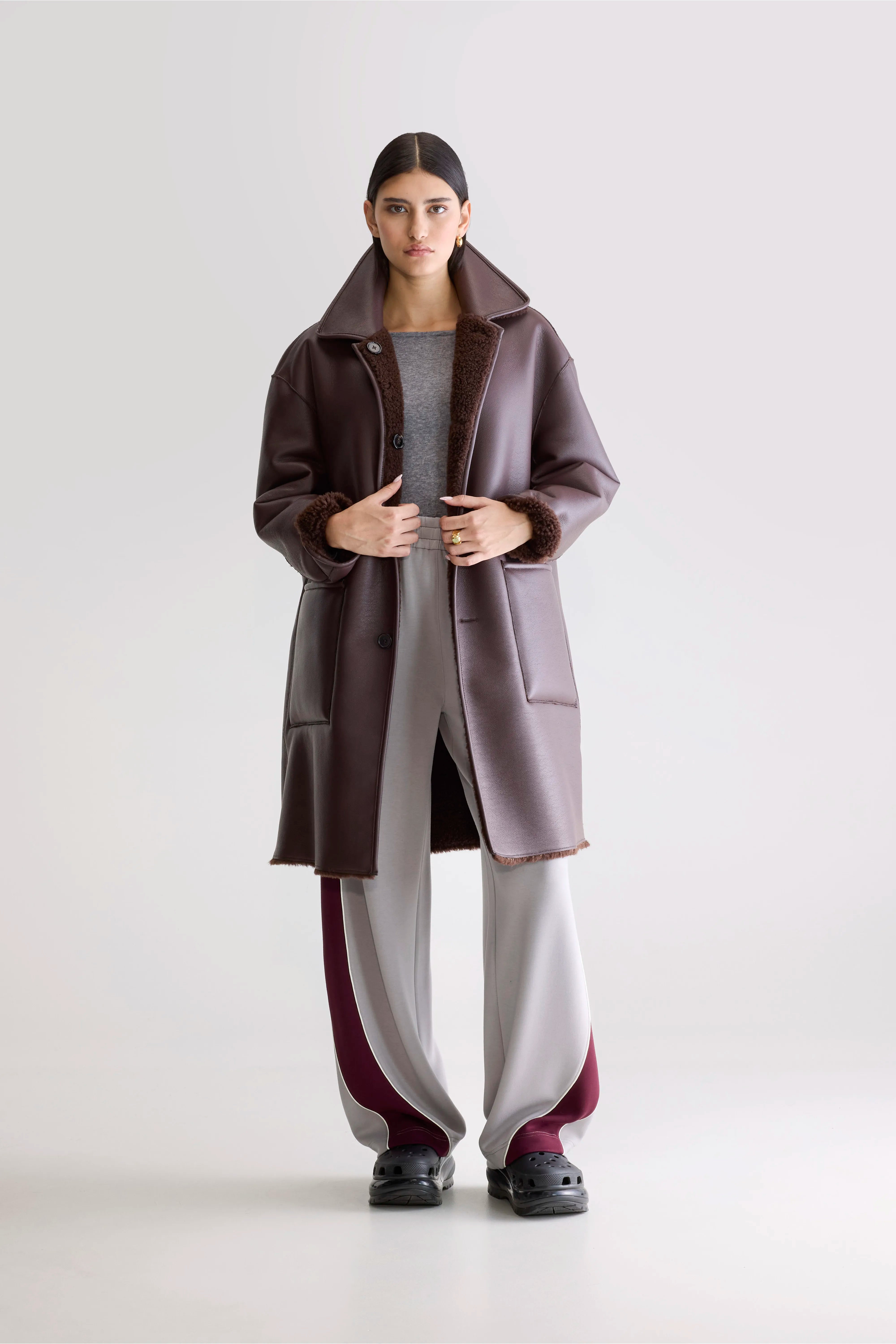 Easton Lange Mantel - Dark roast Voor Dames | Bellerose