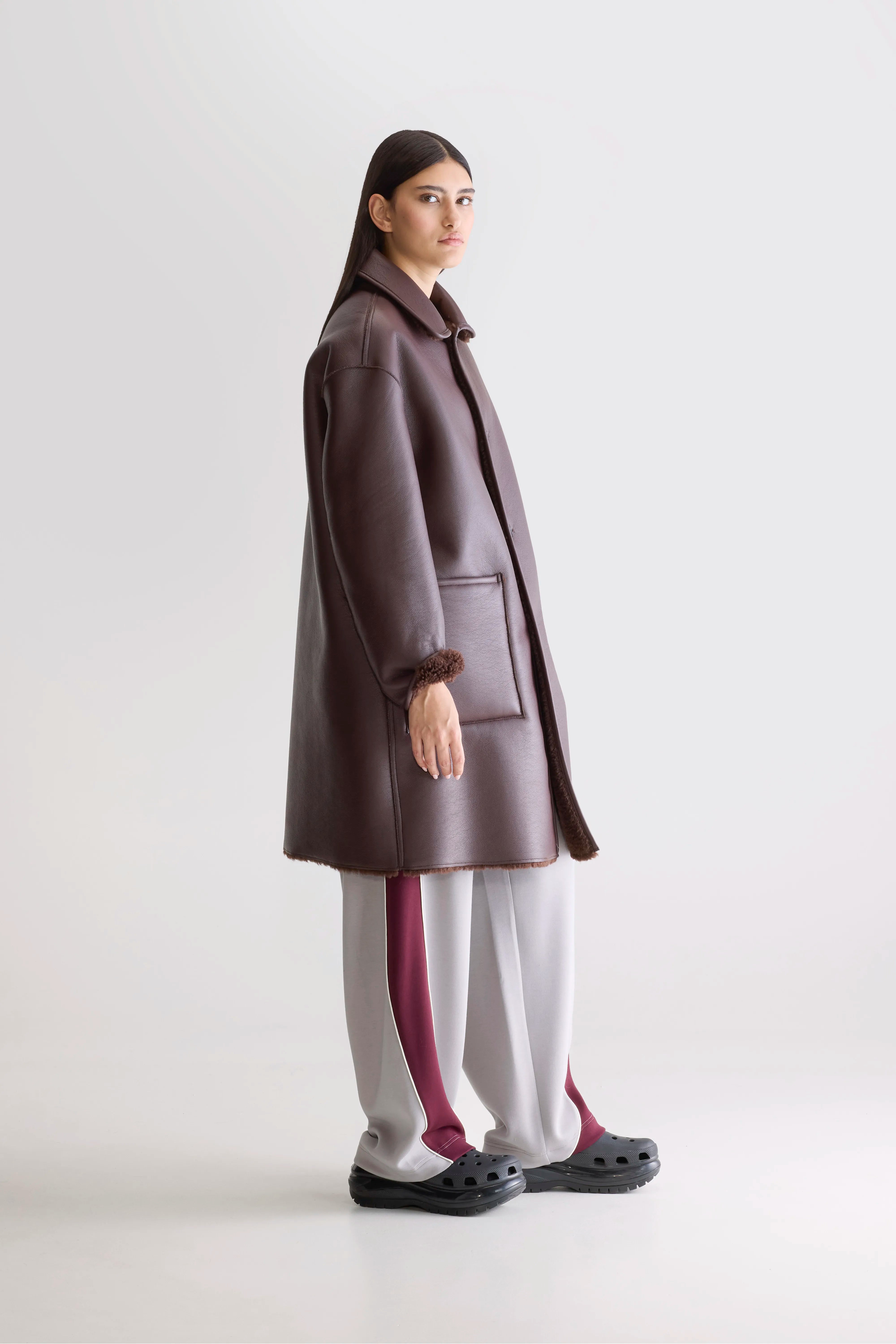 Easton Lange Mantel - Dark roast Voor Dames | Bellerose