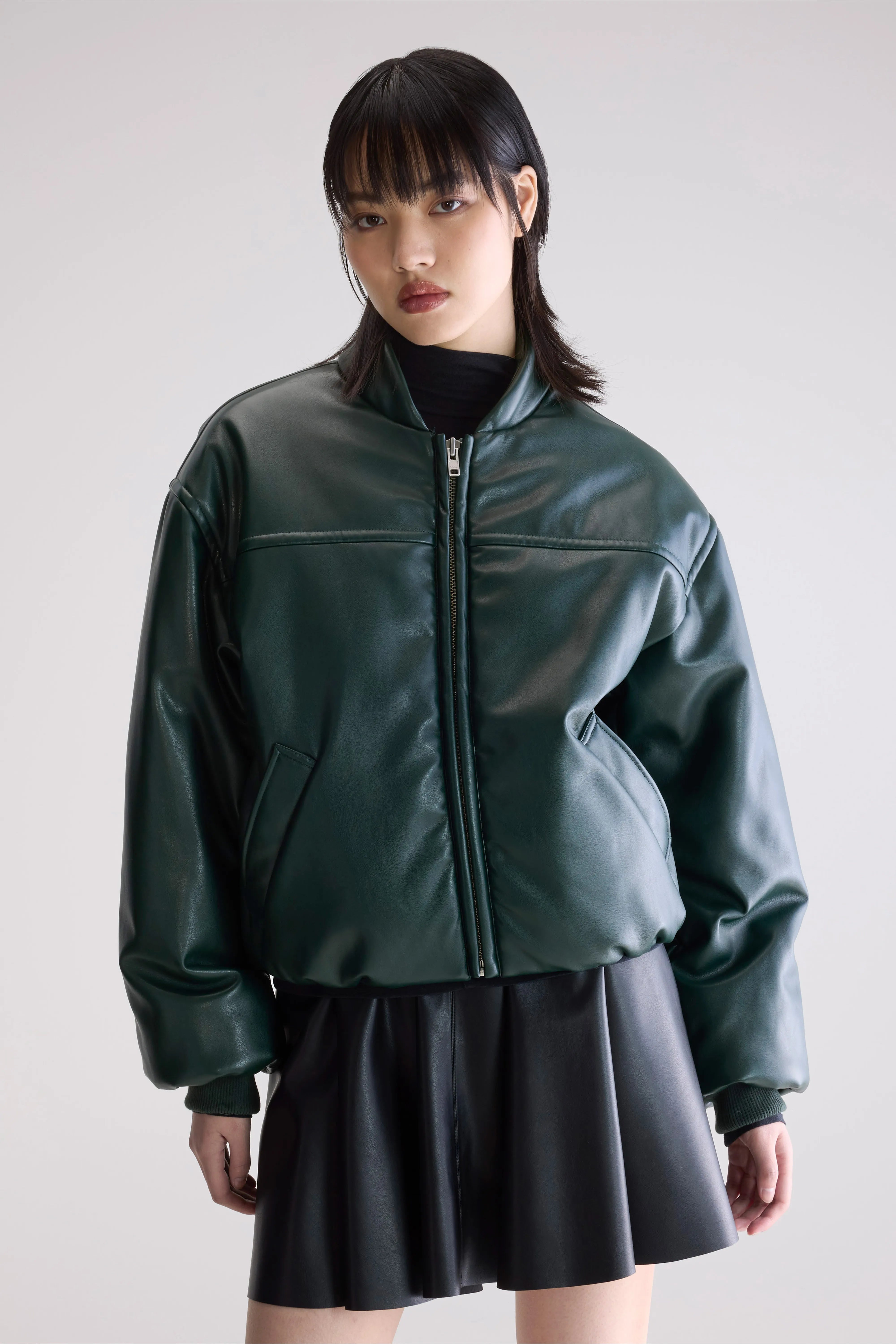 Jacko Faux Leather Bomber Jacket - Hunter For Women | Bellerose