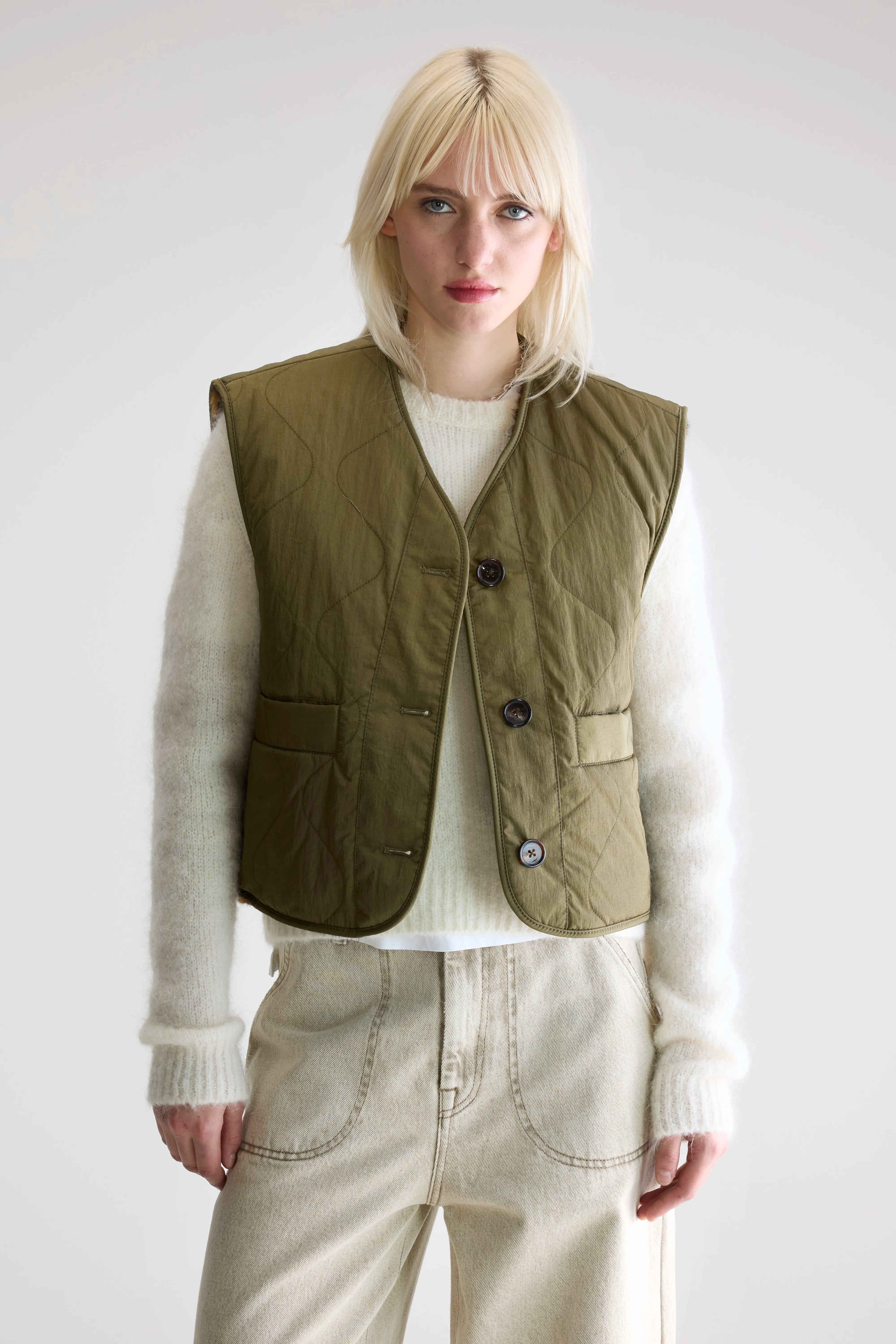 Veste Sans Manches Eloise - Army Pour Femme | Bellerose