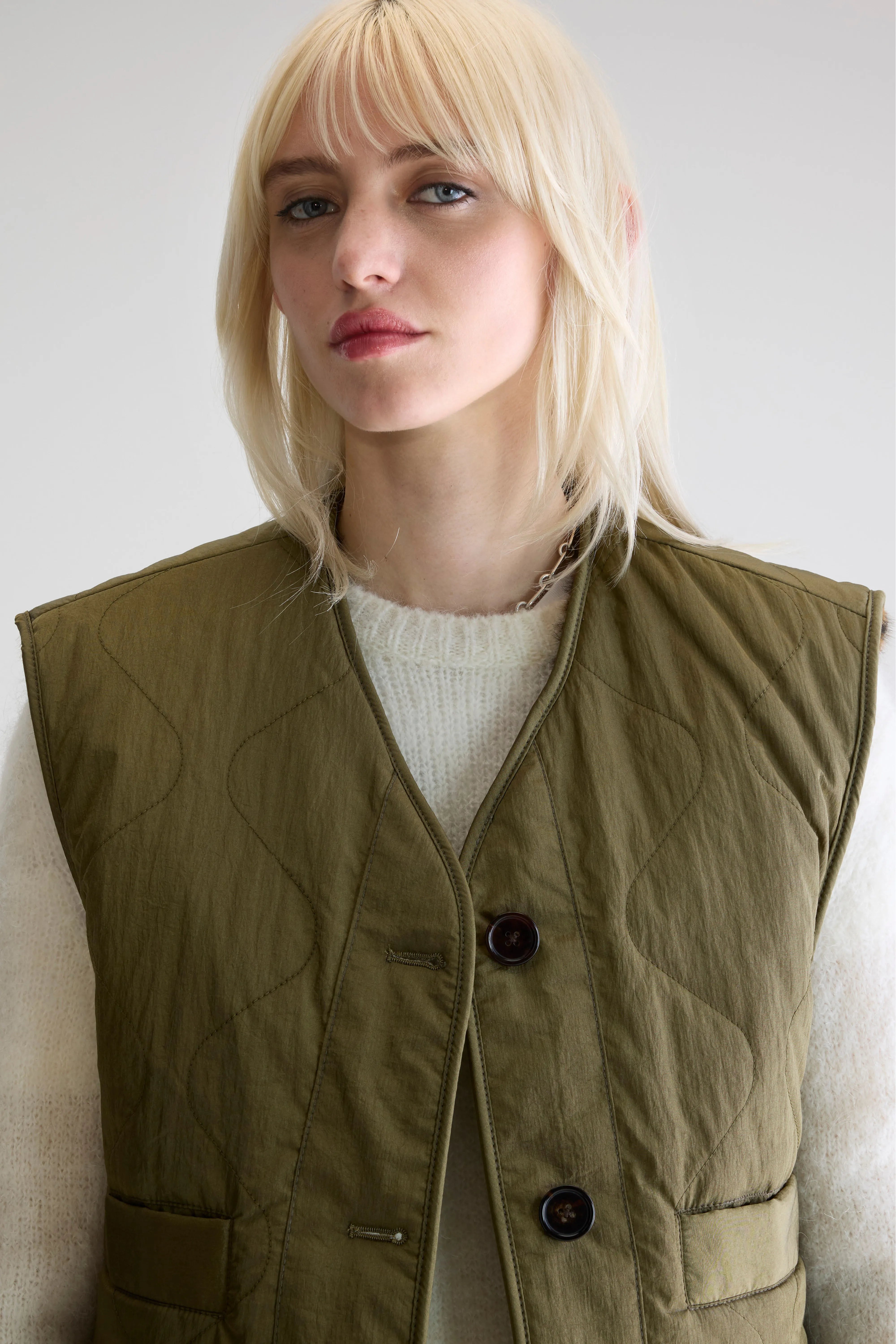 Eloise sleeveless jacket (252 / W / ARMY)
