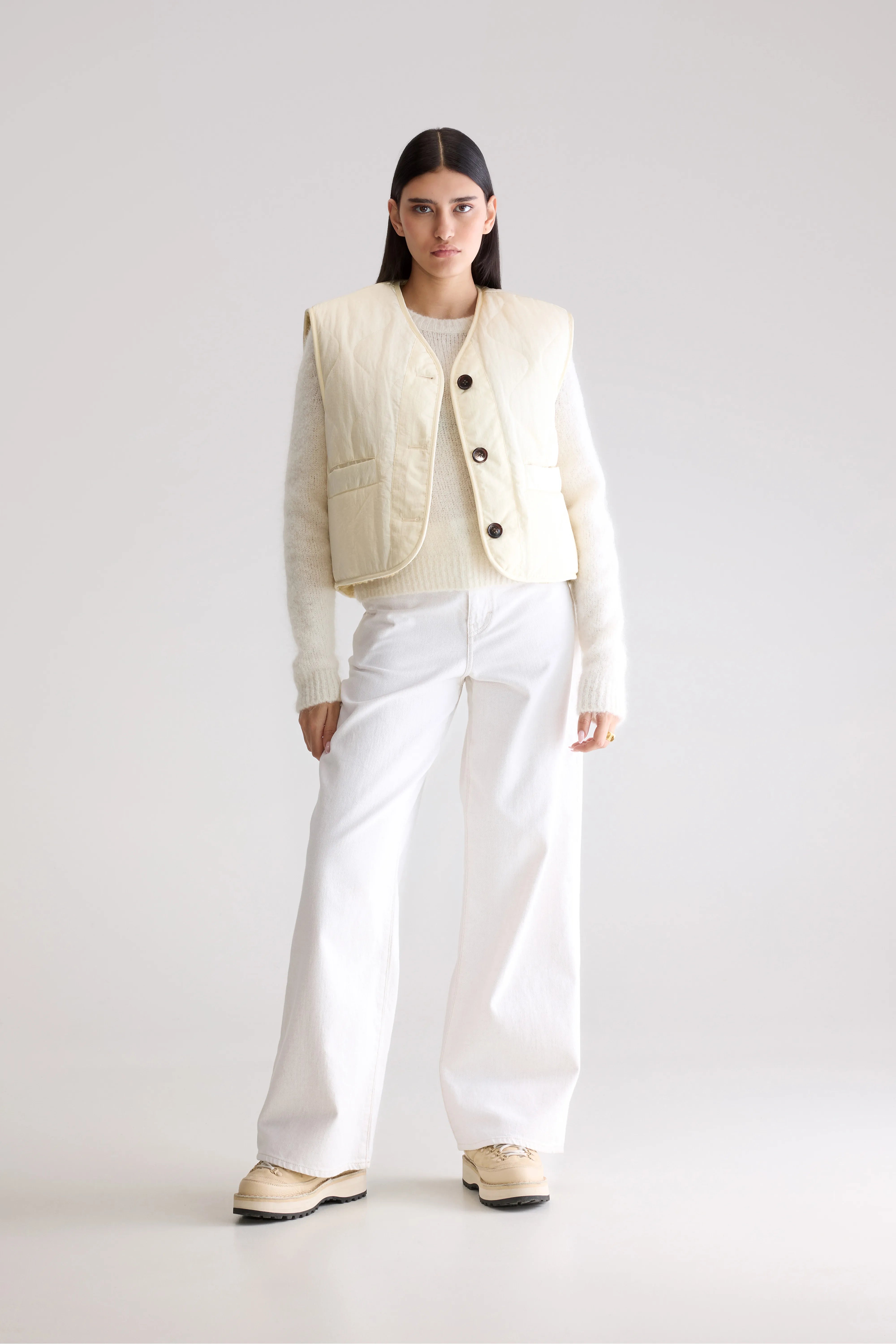 Eloise Sleeveless Jacket - Butter For Women | Bellerose