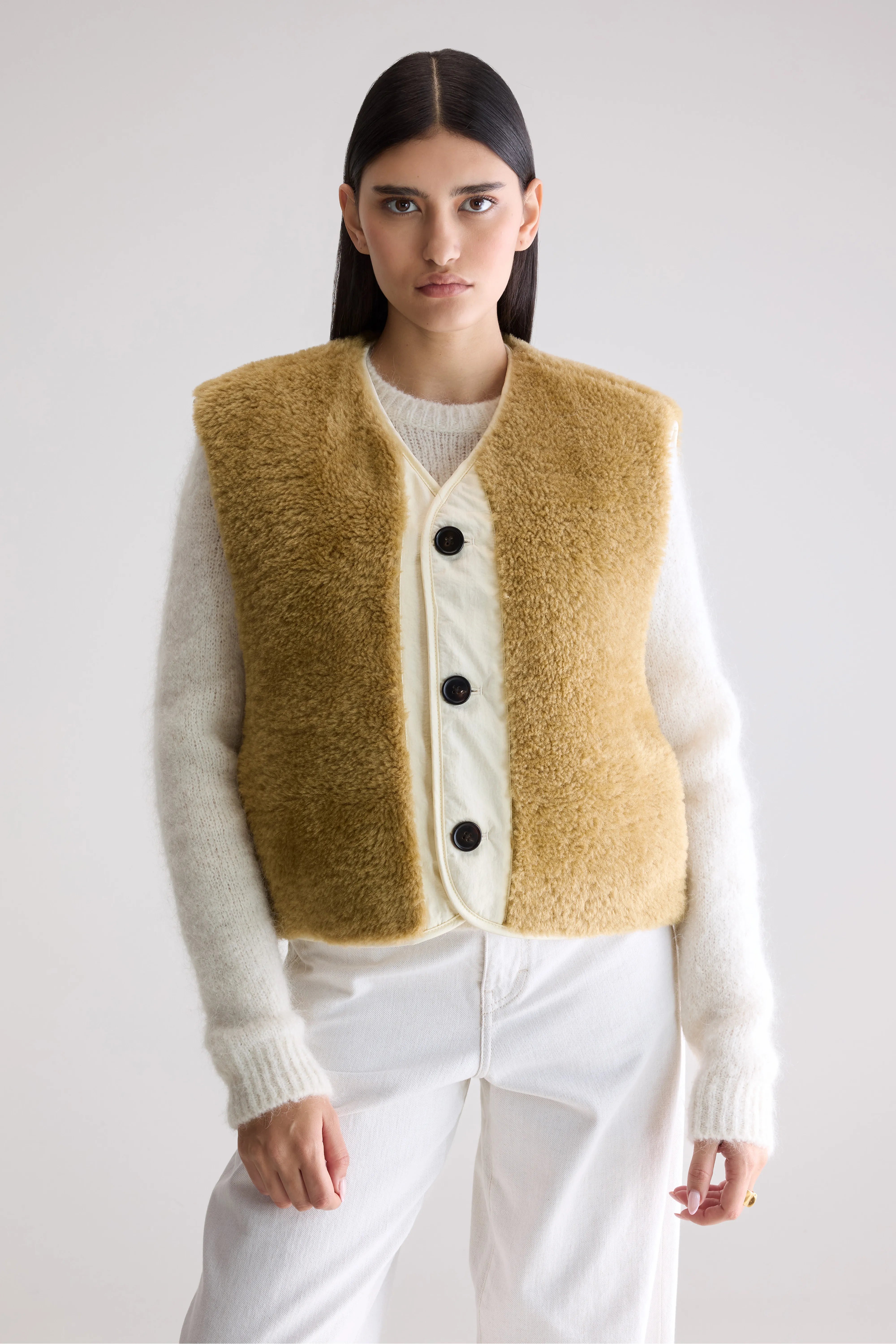 Eloise Sleeveless Jacket - Butter For Women | Bellerose