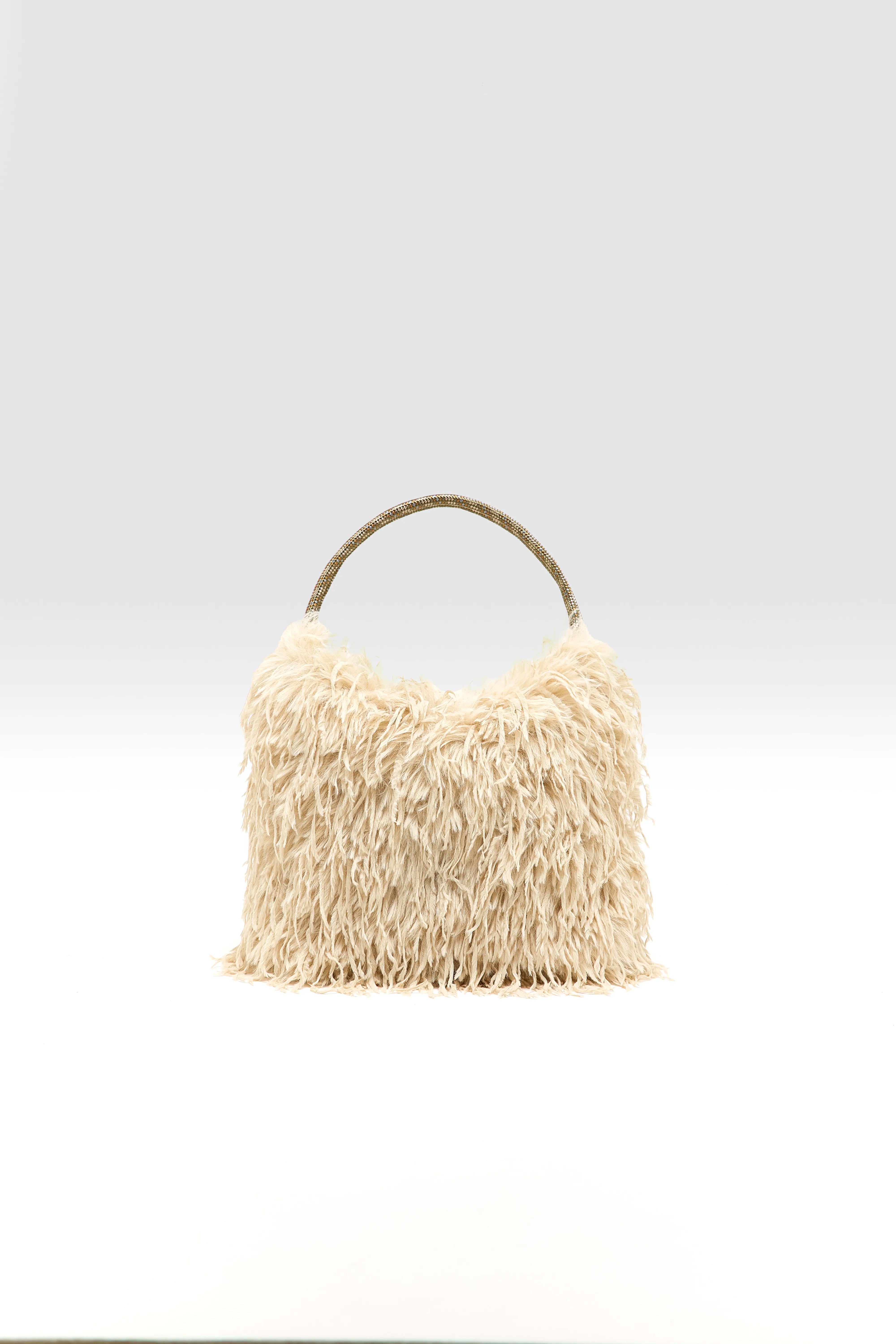 Helmin faux fur schoudertas (252 / W / NUAGE)