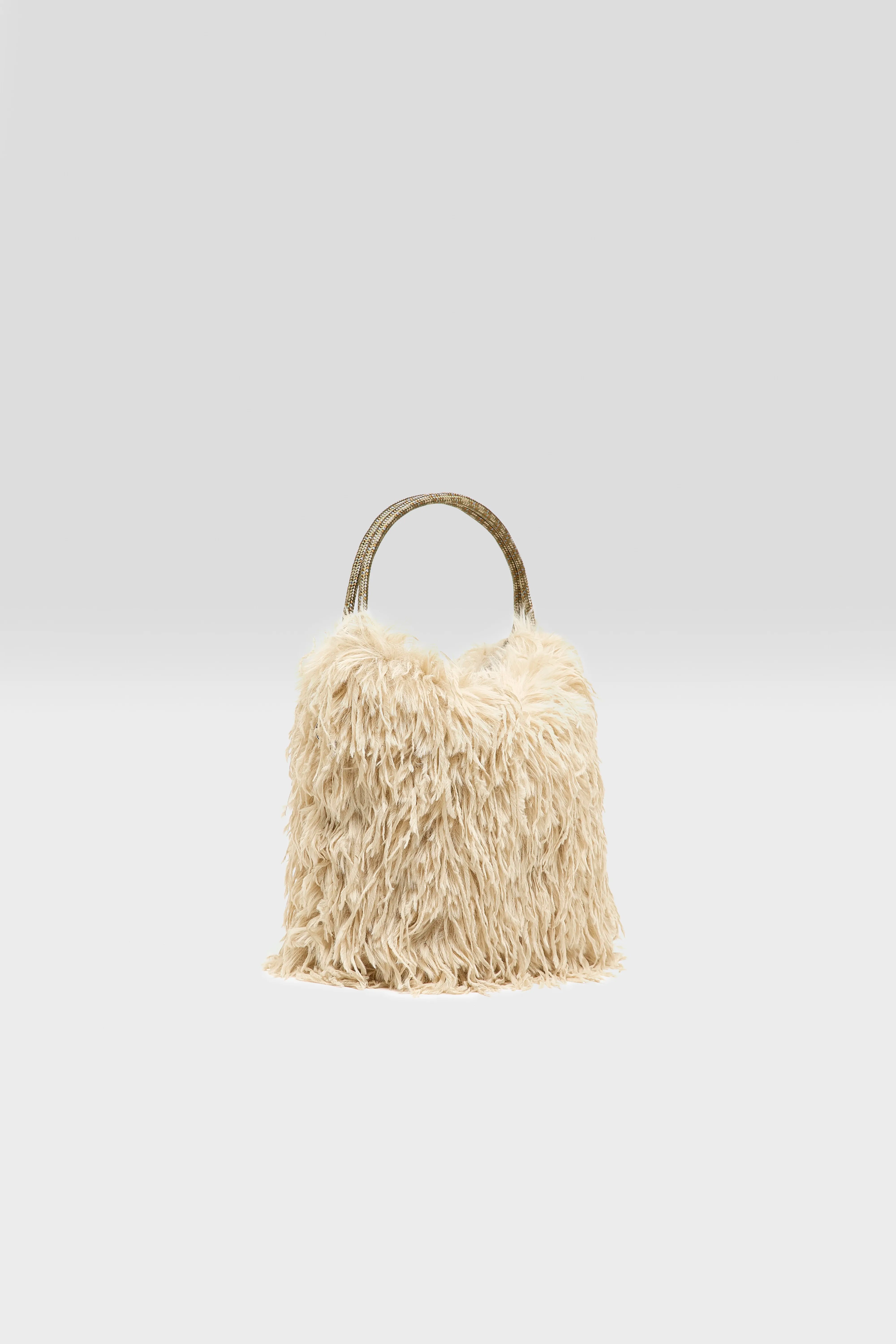 Helmin faux fur schoudertas (252 / W / NUAGE)