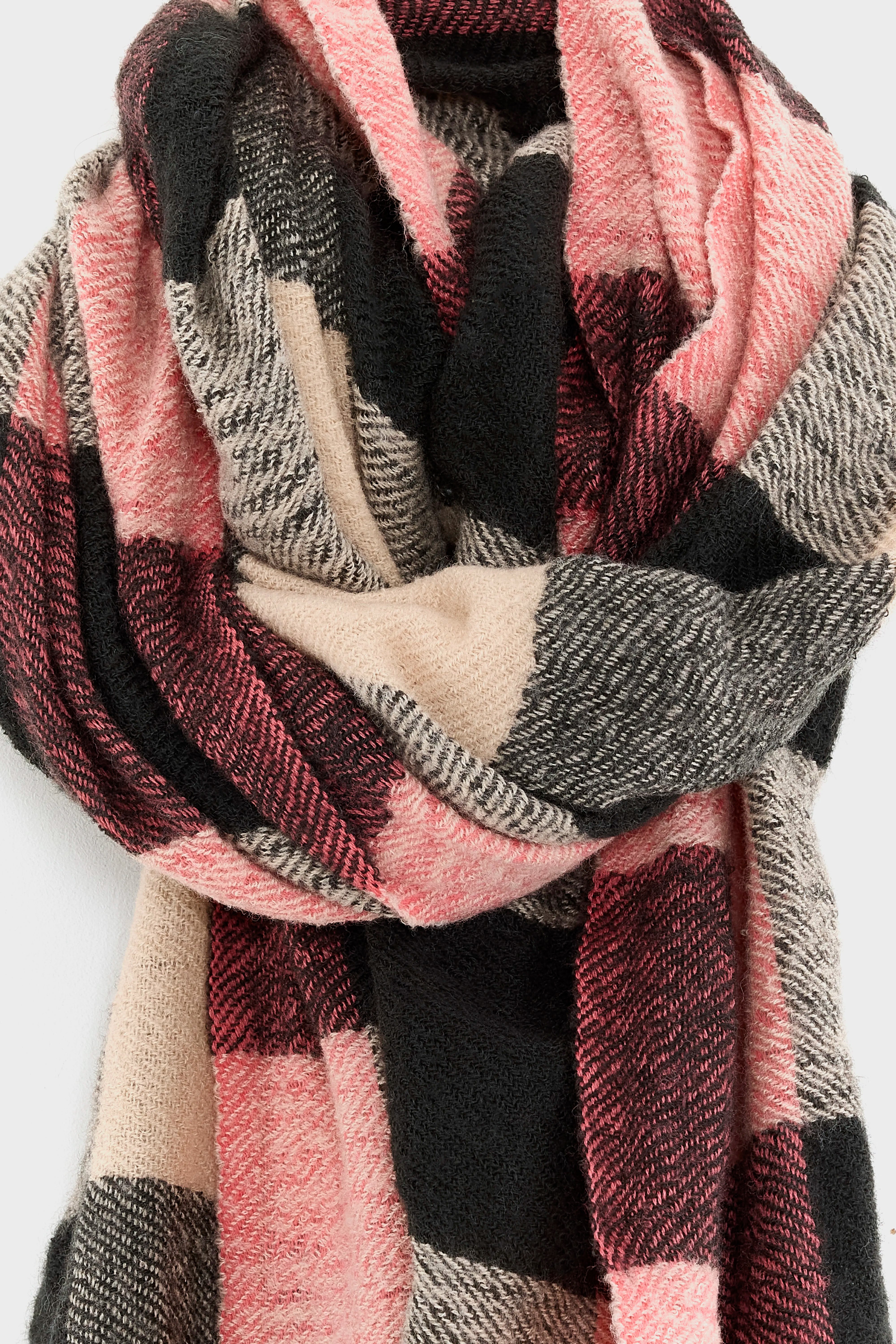 Écharpe À Carreaux Sidor - Candy / Jet set / Smoke grey Pour Femme | Bellerose