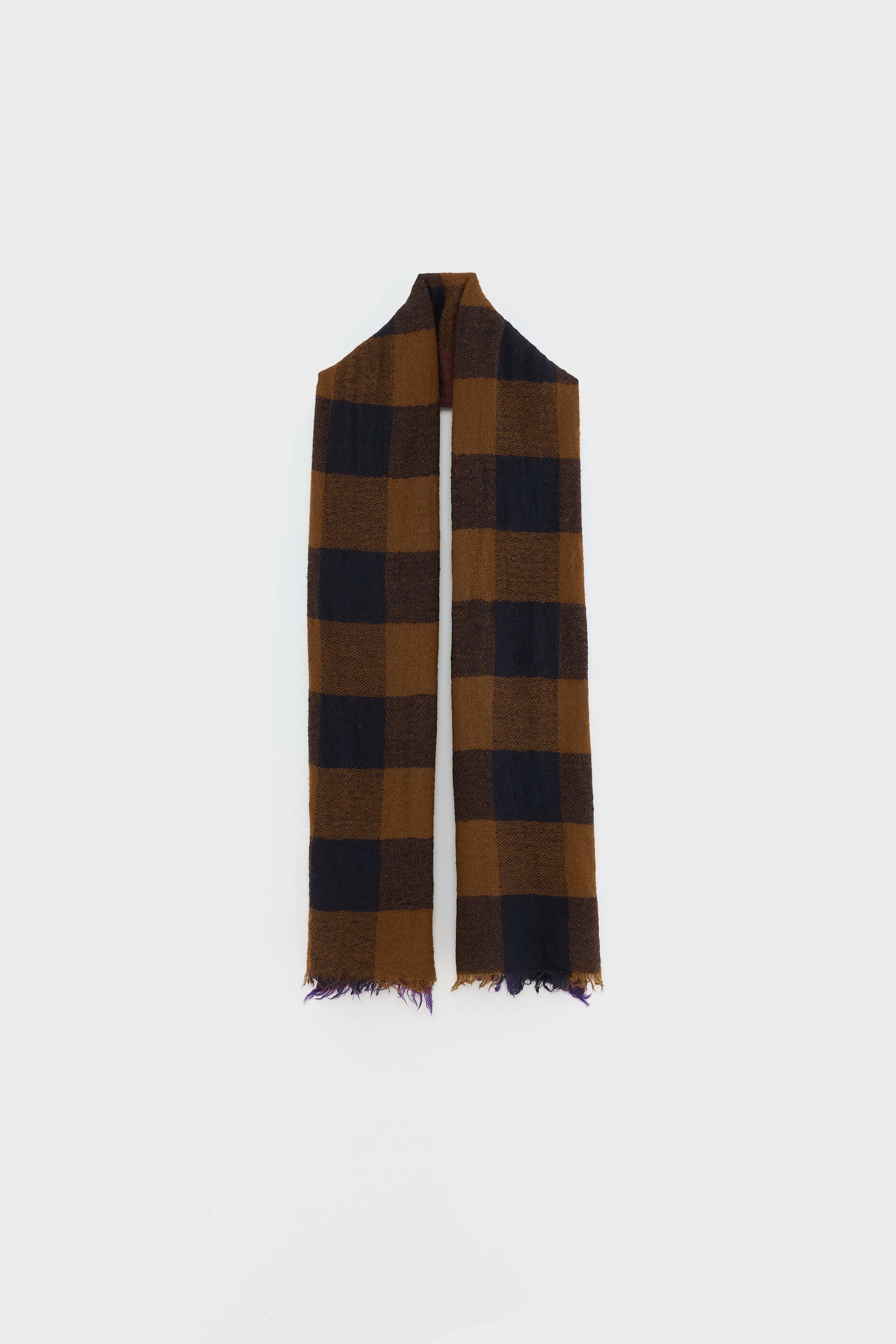 Écharpe À Carreaux Sidor - Delphinium / Parker / Suede Pour Femme | Bellerose
